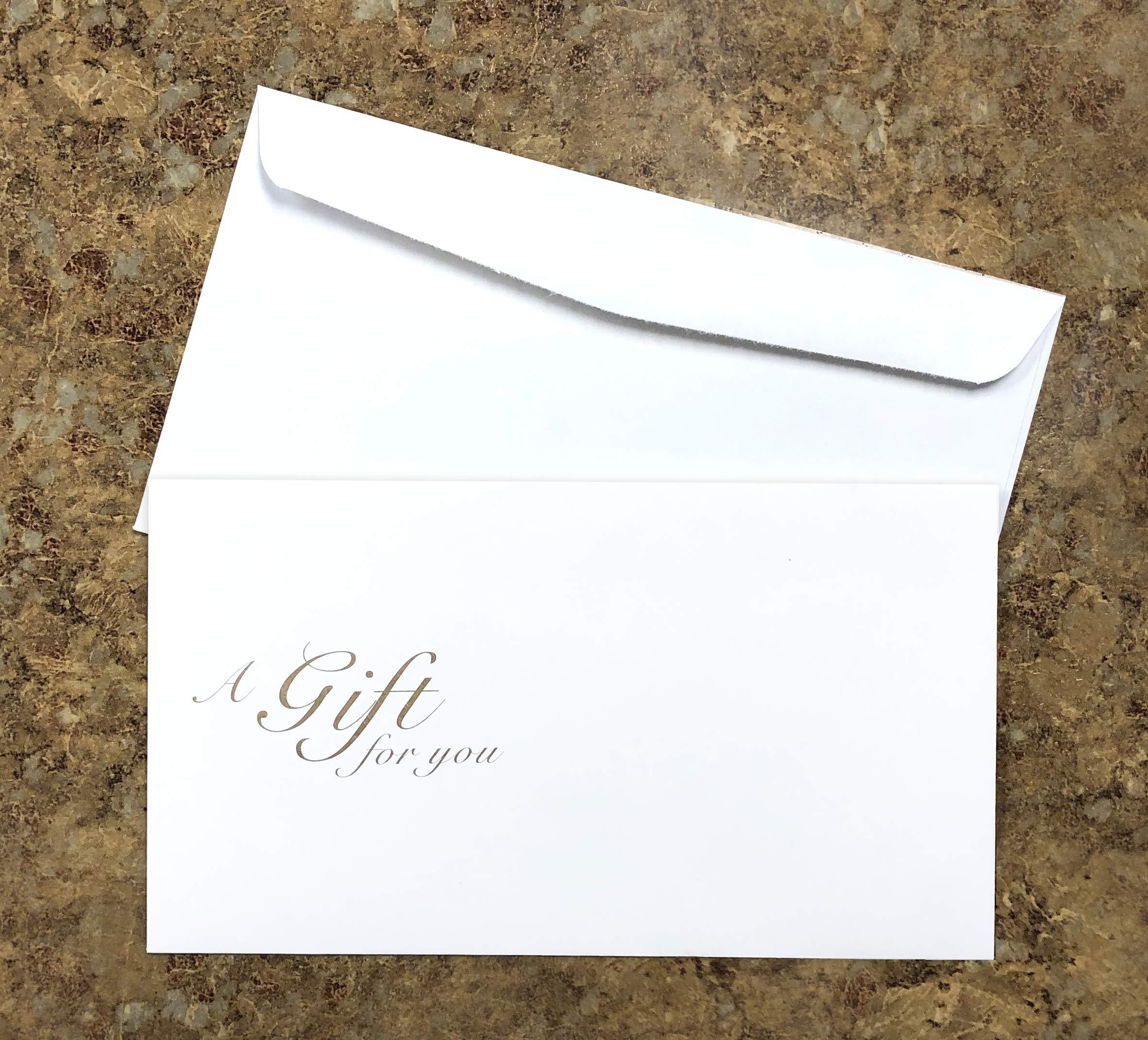 Custom Gift Certificate Cards with Envelopes - 100 Pack Aqua Blue - Personalized Business Gift Vouchers for Retail, Spa & Restaurant Rewards