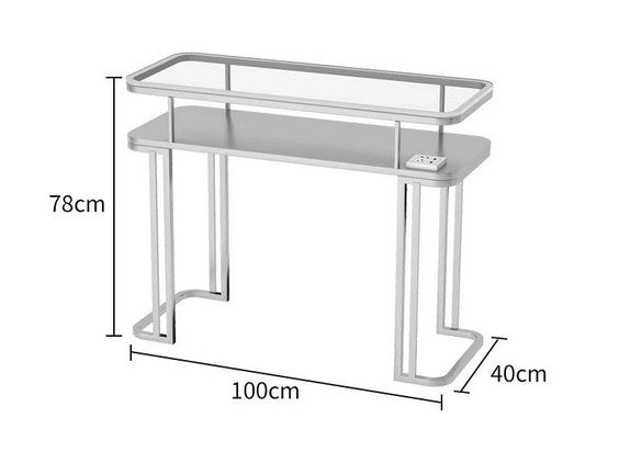 Professional Instagram Style Glass Manicure Table - Elegant Nail Salon Furniture for Pedicure & Manicure Services | Perfect for Home Salons, Spas, and Beauty Studios