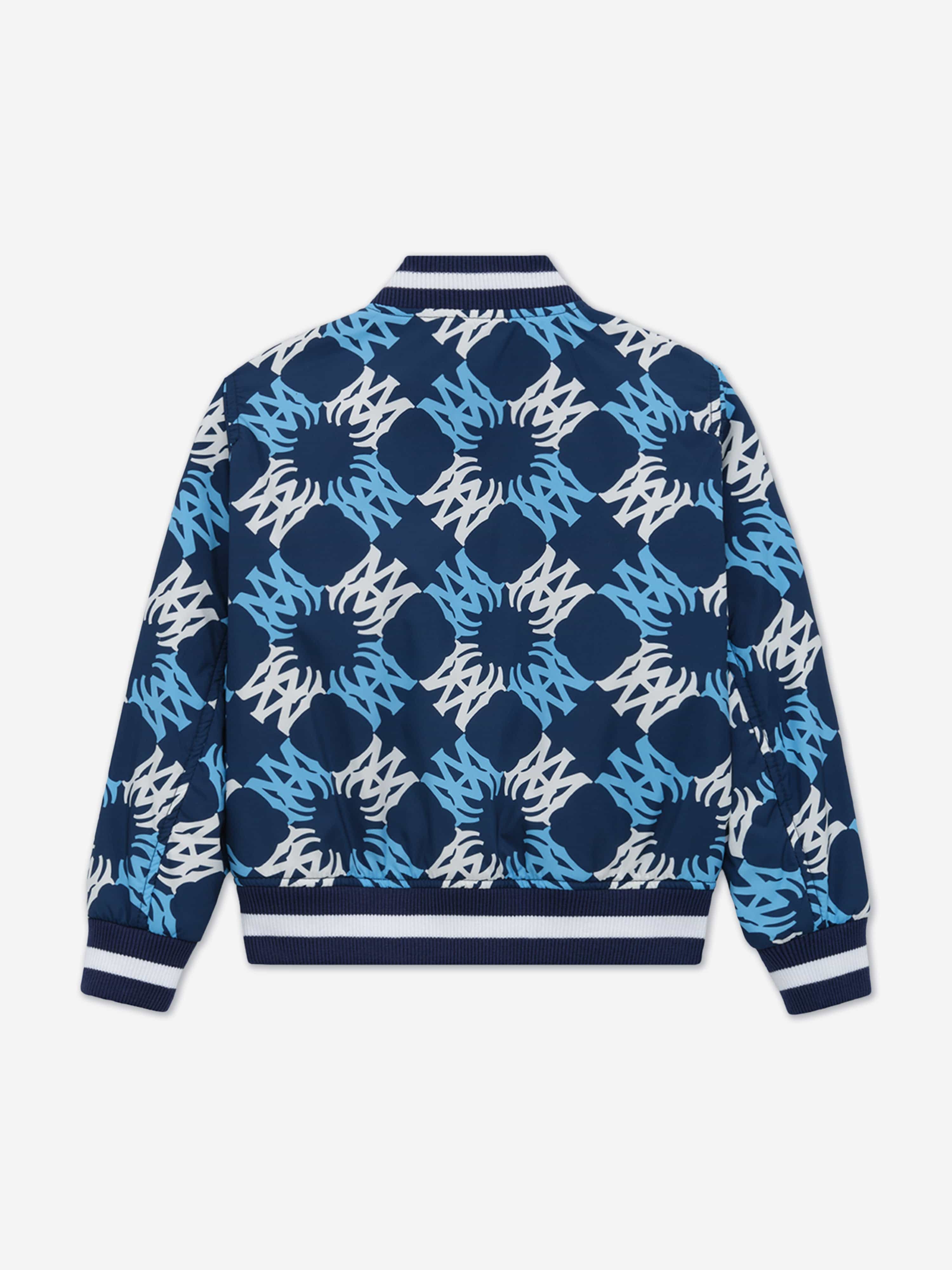Amiri Kids MA Quad Bomber Jacket - Navy Blue Boys' Lightweight Jacket for School, Travel & Outdoor Activities