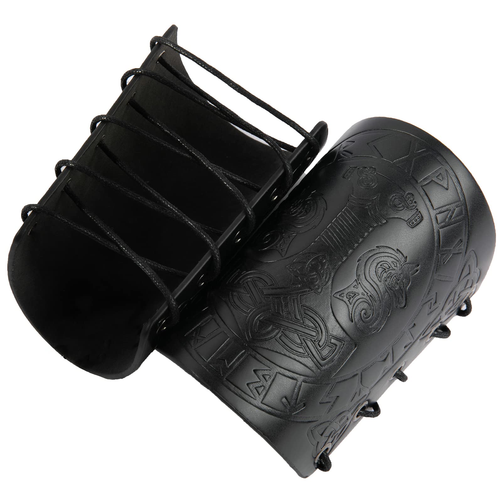JAOYU Men's Leather Bracers - Medieval Arm Armor Cuff Gauntlet Wristband for Viking Cosplay, LARP & Renaissance Fairs | Unisex Design for Men & Women | Perfect for Costume Parties, Theater Performances & Historical Reenactments