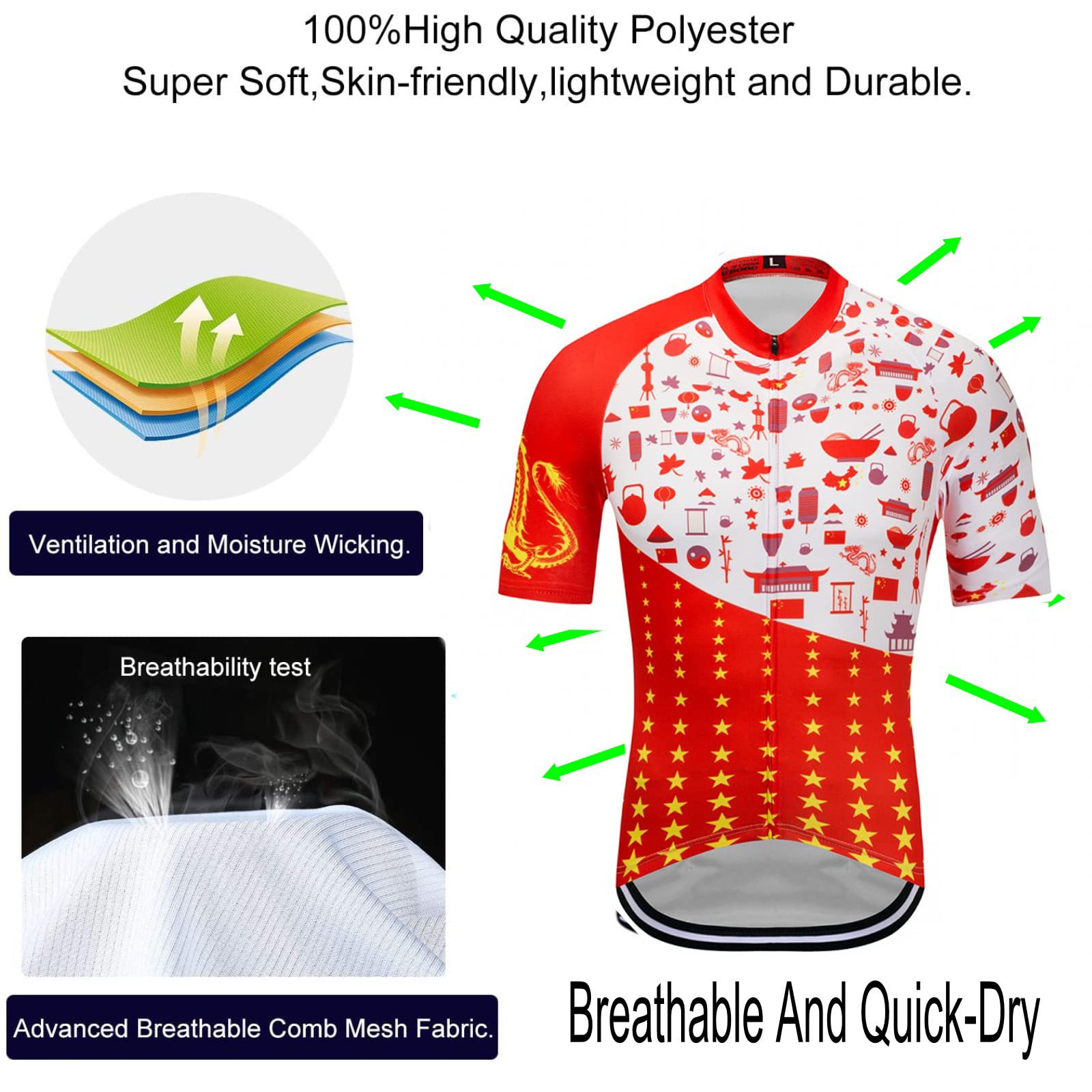 Men's Retro Team Ocean Rescue Cycling Jersey & Bib Shorts Set with 9D Gel Pad - Breathable Summer MTB Bike Shirt & Shorts for Road & Mountain Biking | Perfect for Cycling Enthusiasts & Outdoor Adventures