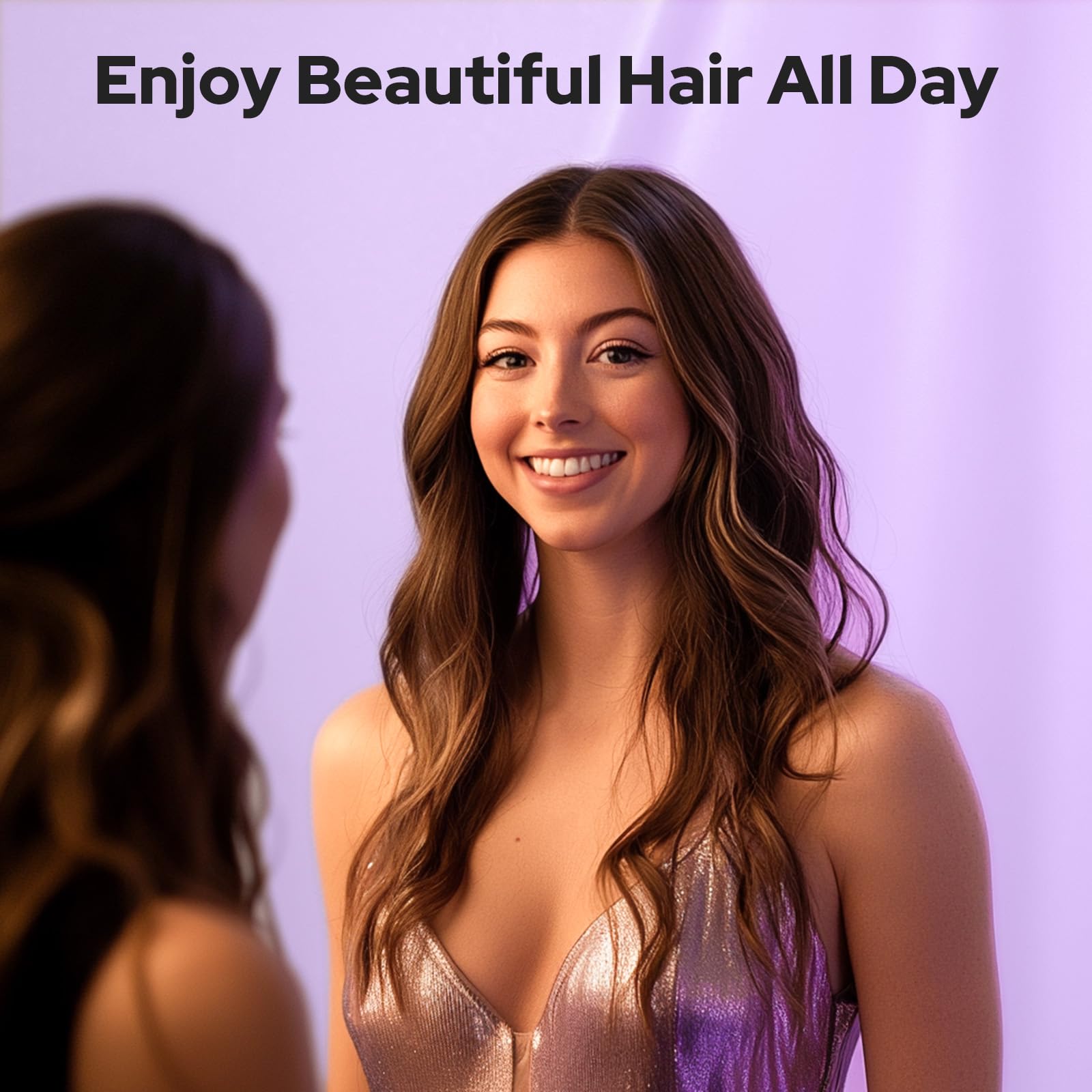 COSTAR Auto Hair Curler - 10 Temperature Settings, 15S Fast Heating, Anti-Scald & Anti-Tangle Rotating Curling Wand with Auto Shut-Off for Perfect Curls - Purple | Salon-Quality Styling at Home for Parties, Weddings & Daily Looks