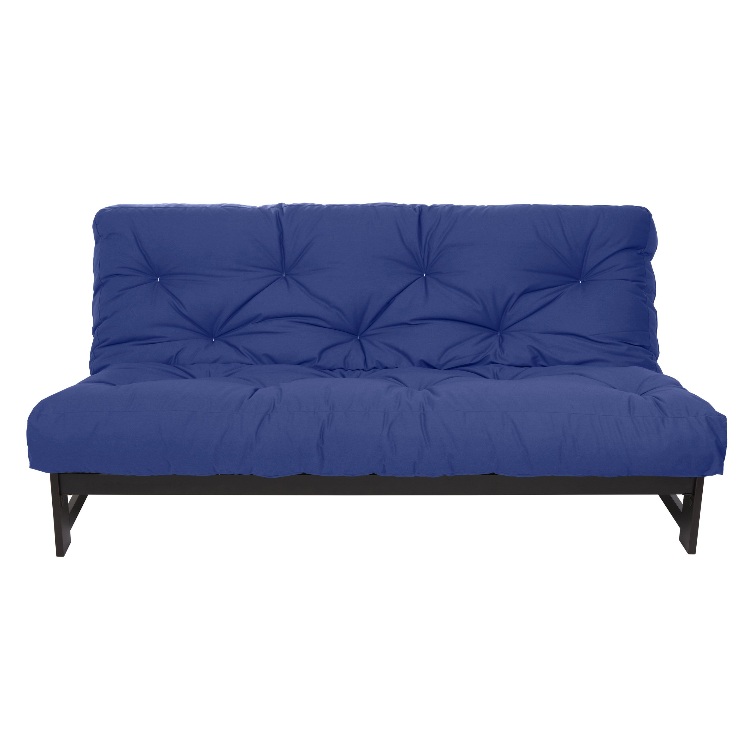 Mozaic Queen Size 10-inch Cotton Twill Futon Mattress - Blue | Comfortable & Durable Sofa Bed Mattress for Guest Room, Dorm, Apartment & Small Spaces