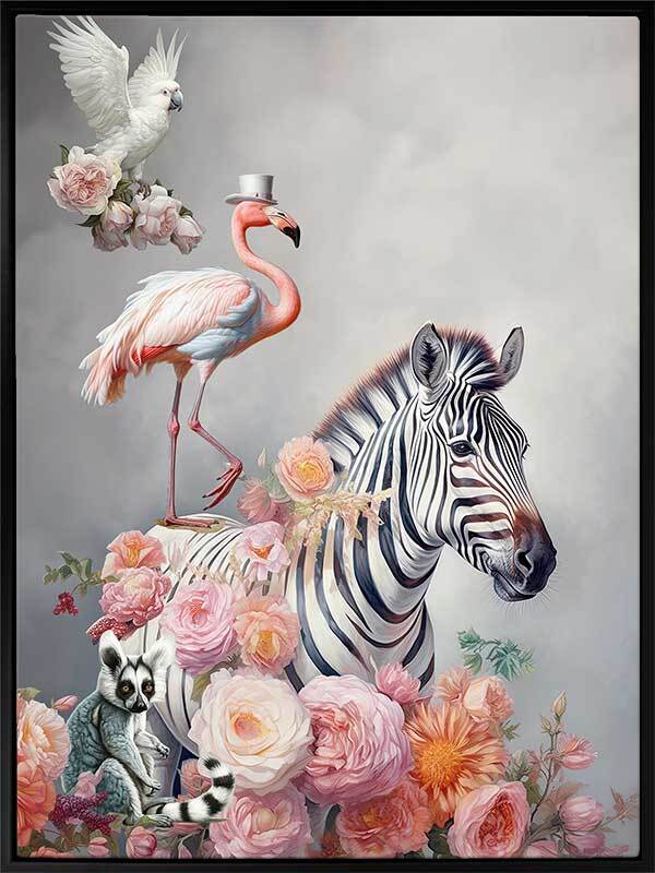 Fantastical Friends Canvas Art Print - Whimsical Animal Wall Decor for Kids Room, Nursery, Playroom - Perfect for Birthday Gifts & Home Decoration