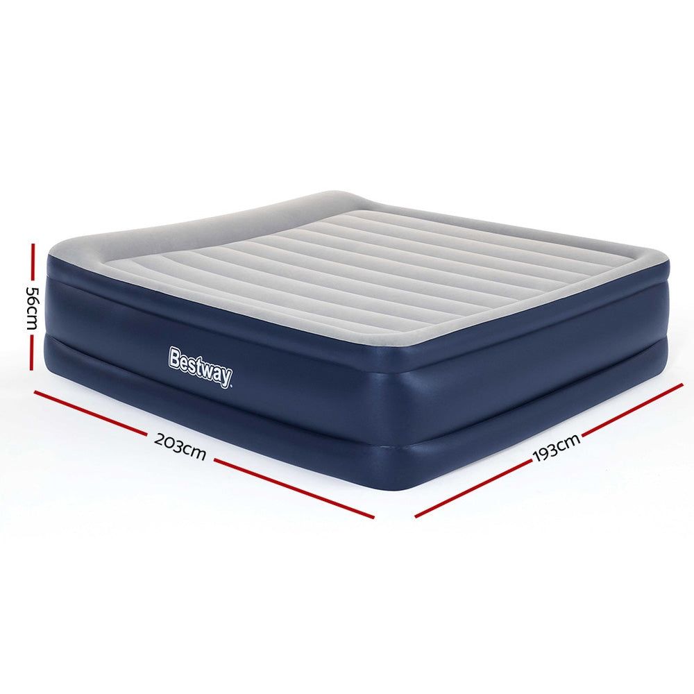 Inflatable King Air Mattress with Built-in Battery Pump - Portable Sleeping Mat for Camping, Travel & Guest Beds