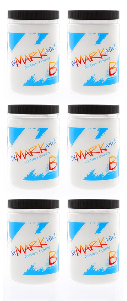 Whiteboard Paint Kit - 6 Pack (100 Sq Ft Coverage) for Walls, DIY Whiteboard Surfaces - Perfect for Home Office, Classroom & Creative Spaces