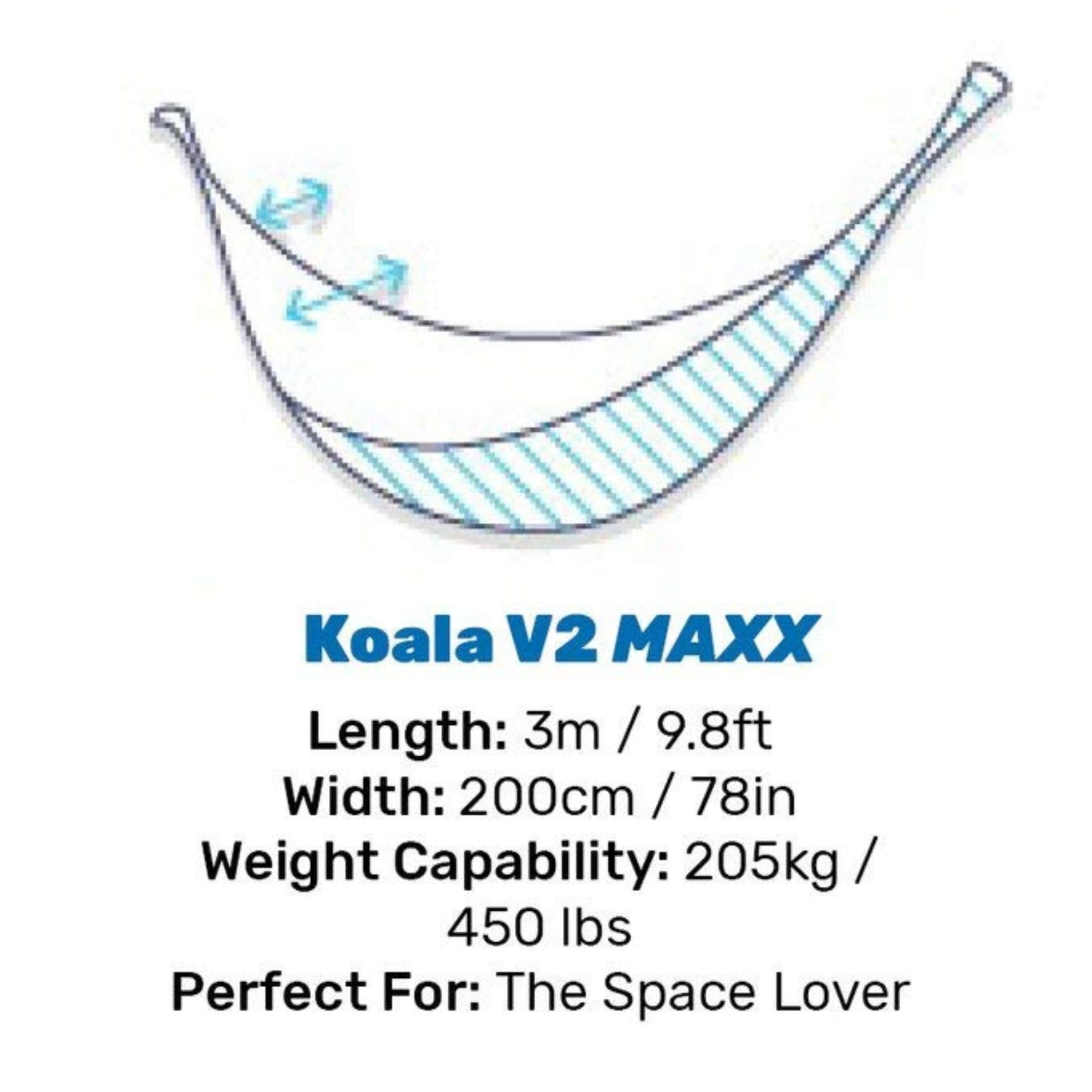 Crua Outdoors Koala Maxx - Premium Camping Hammock with Built-in Bug Net, Inflatable Air Pillow, Adjustable Tree Straps & 7 Storage Pockets | Perfect for Backpacking, Hiking & Outdoor Adventures