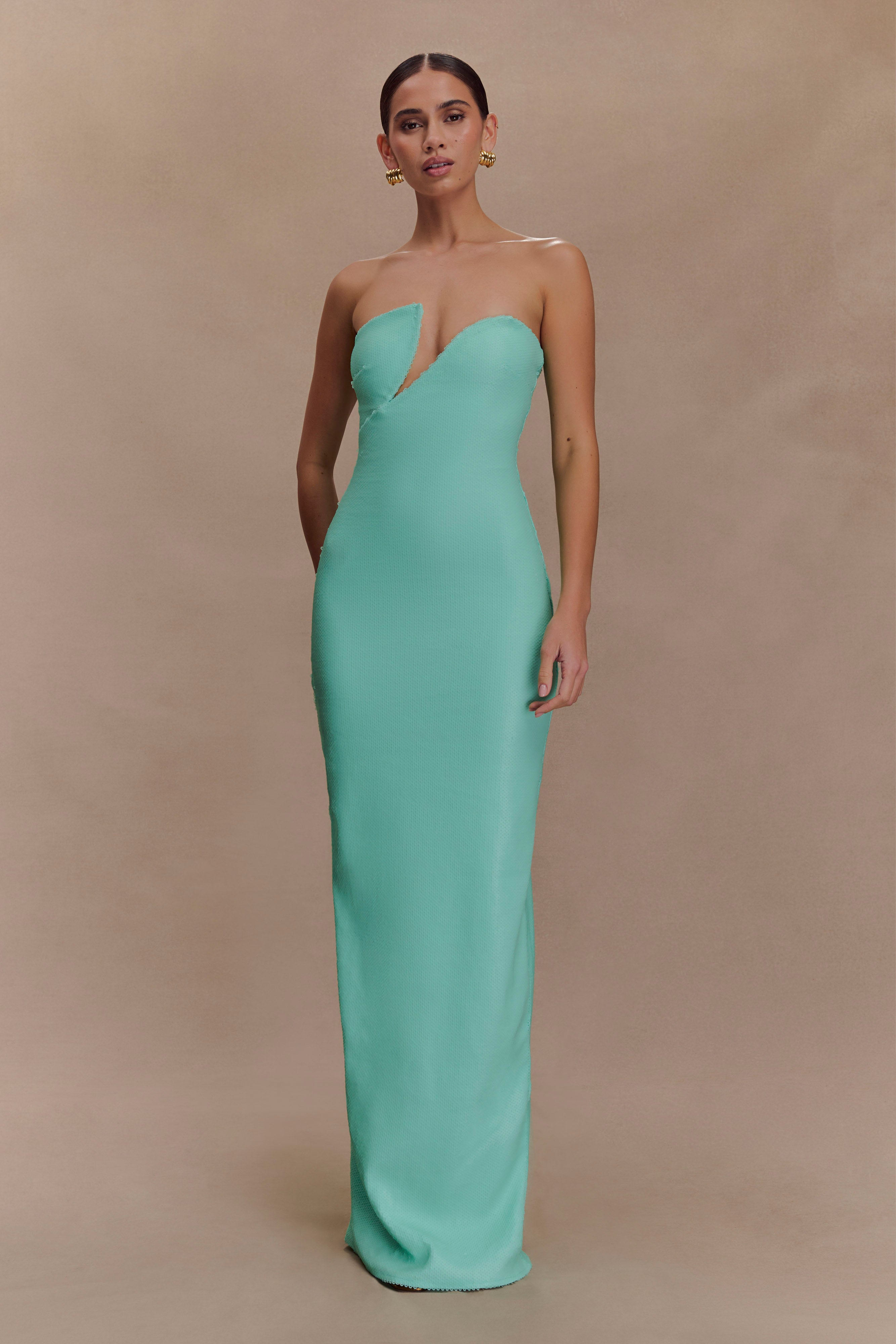 Winston Strapless Sequin Maxi Dress in Lagoon - Elegant Evening Gown for Prom, Wedding & Special Occasions