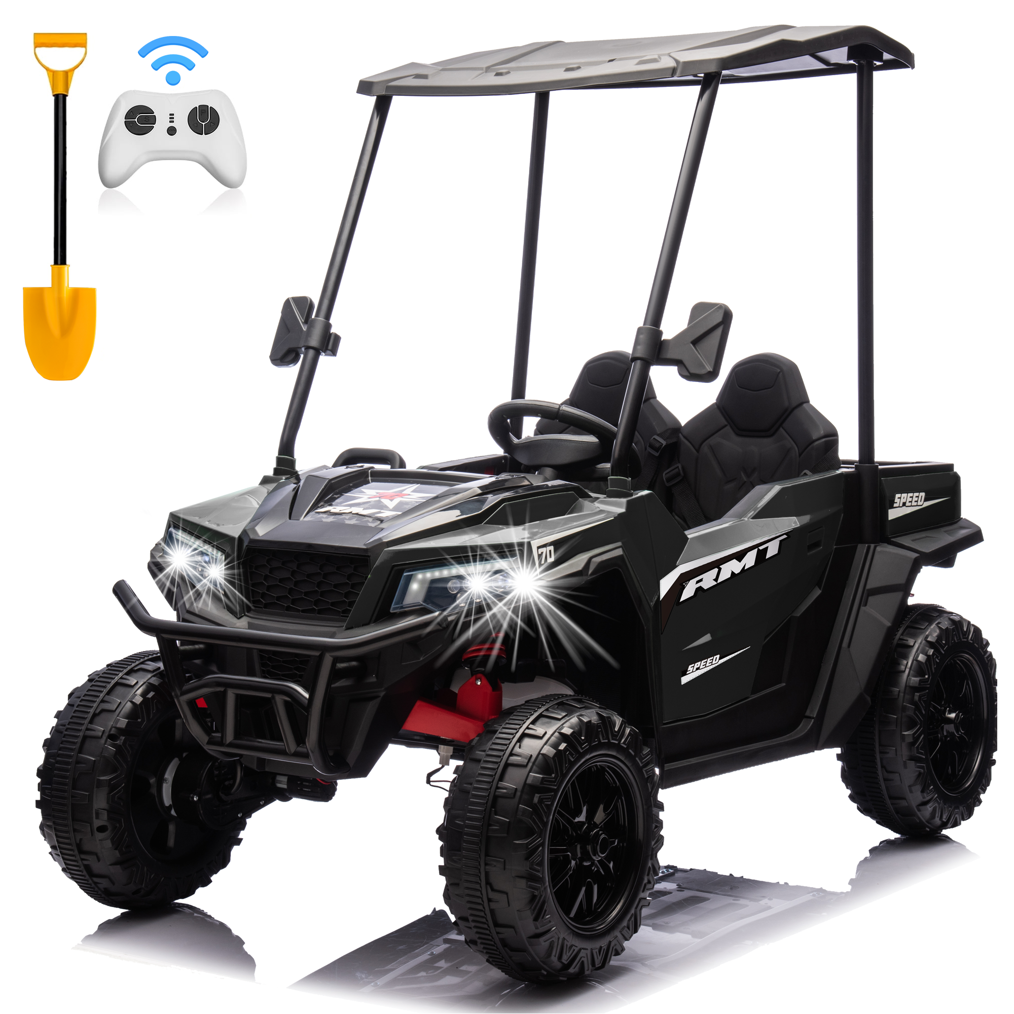 24V Kids Electric UTV Ride-On Car - Black | Off-Road Adventure Toy for Boys & Girls | Perfect for Outdoor Play, Backyard Fun & Birthday Gifts