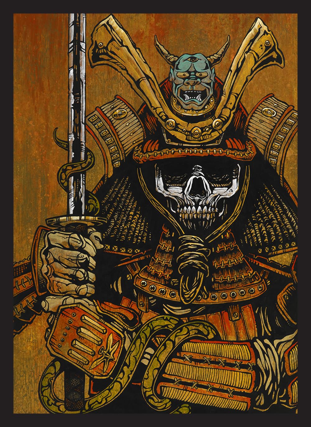 50 MTG Standard Card Sleeves - Sword of The Samurai Art Deck Protectors for Magic: The Gathering | Perfect for Game Nights, Tournaments & Card Collection Protection