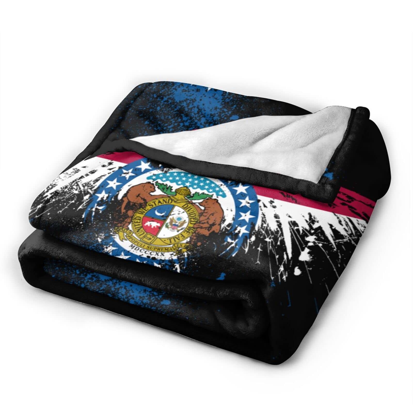 HUFURI Eagle Missouri Flag Flannel Fleece Throw Blanket 60