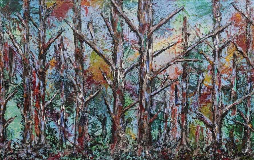 Abstract Realism Autumn Landscape Painting - Handmade Wall Art for Living Room, Bedroom & Office Decor | Fall Nature Inspired Home Decor