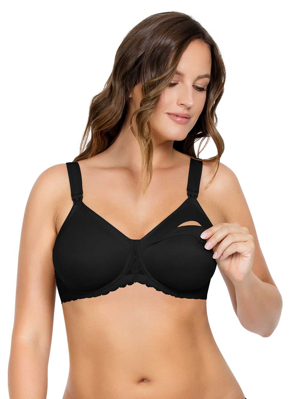 Parfait Leila Nursing Bra - Comfortable Maternity & Breastfeeding Bra in Black | Perfect for Pregnancy, Nursing, and Everyday Wear