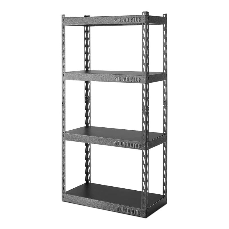 GLADIATOR 30-Inch Wide EZ Connect Garage Storage Rack with 4 Adjustable 15-Inch Deep Shelves - Heavy Duty Metal Shelving Unit for Garage Organization, Home Storage, and Workshop Use