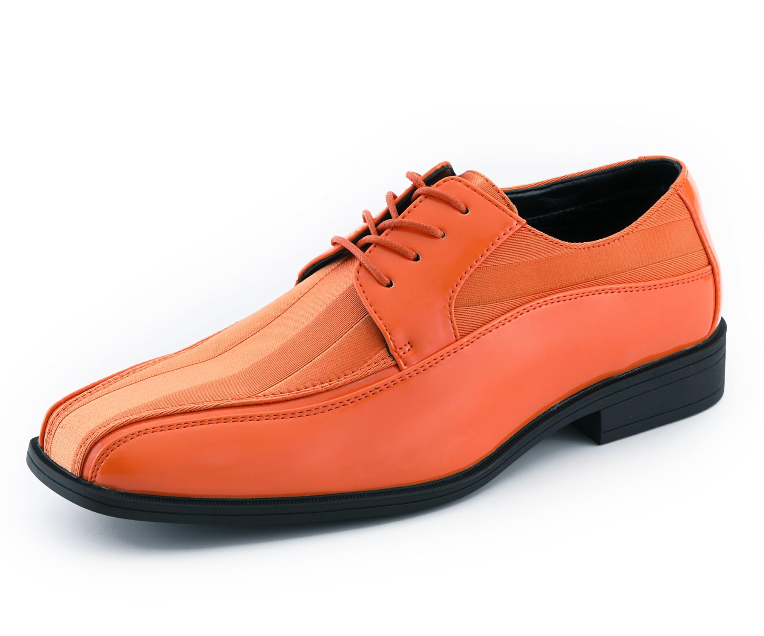 Viotti 179 Men's Oxford Dress Shoes - Classic Casual & Wedding Shoes in Striped Satin & Patent Leather - Formal Tuxedo Shoes for Men - Perfect for Business, Weddings & Special Occasions