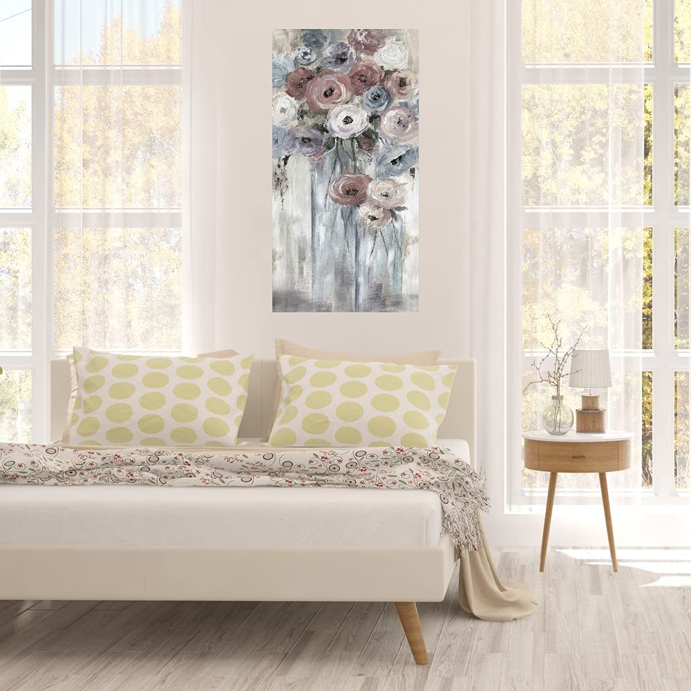 Nan's Bottles & Blooms Soft Canvas Wall Art - 29x56 Inch Ready to Hang Fine Art Decor for Living Room, Bedroom, Office & More - Perfect for Home, Kitchen, Bathroom & Dining Room Decor