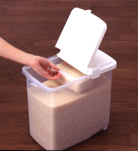 JapanBargain - Large Japanese Plastic Rice Storage Container for Pet Dry Food, 10 kg (22 lbs) | Airtight & Durable Kitchen & Pet Food Organizer | Perfect for Rice, Grains, Dog & Cat Food Storage