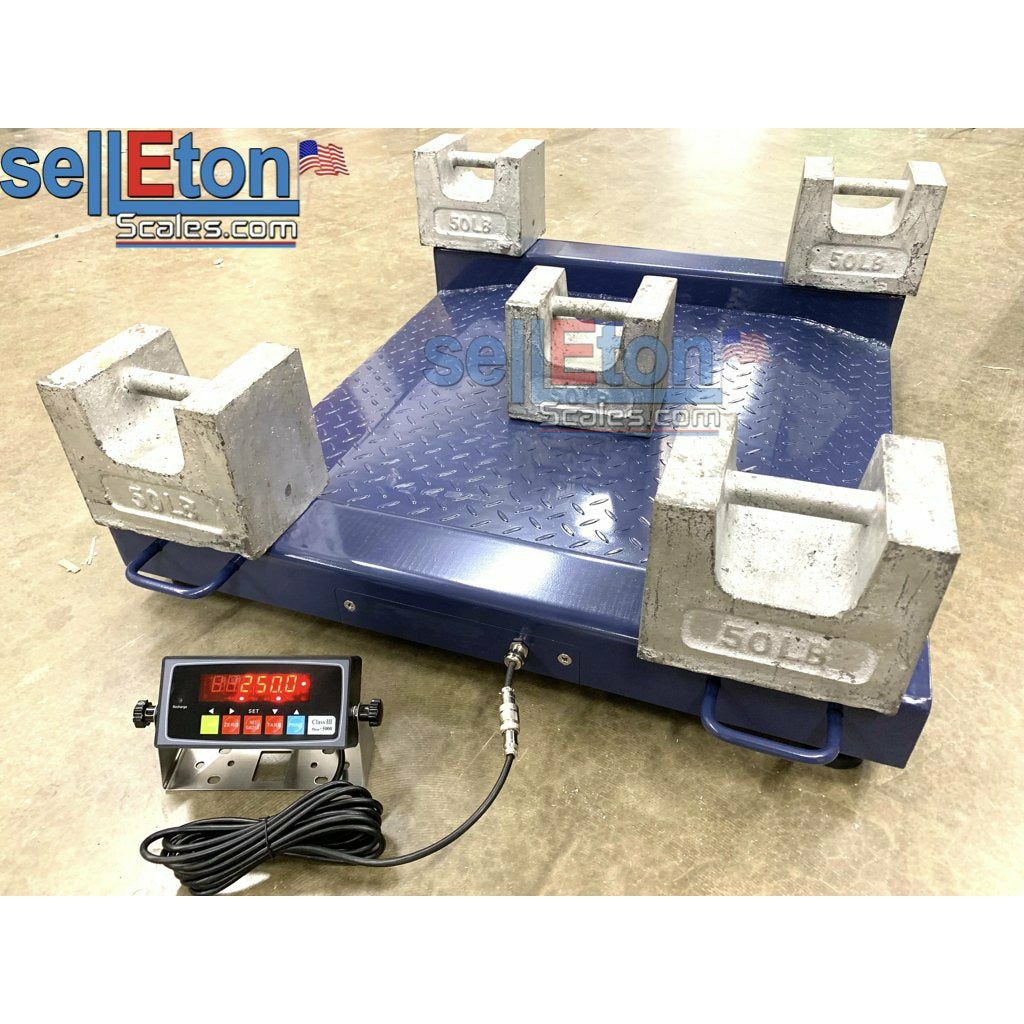 SL 917 38x33 Portable 5000 lb x 1 lb Digital Drum Scale - Heavy Duty Industrial Weighing for Shipping, Warehousing & Logistics