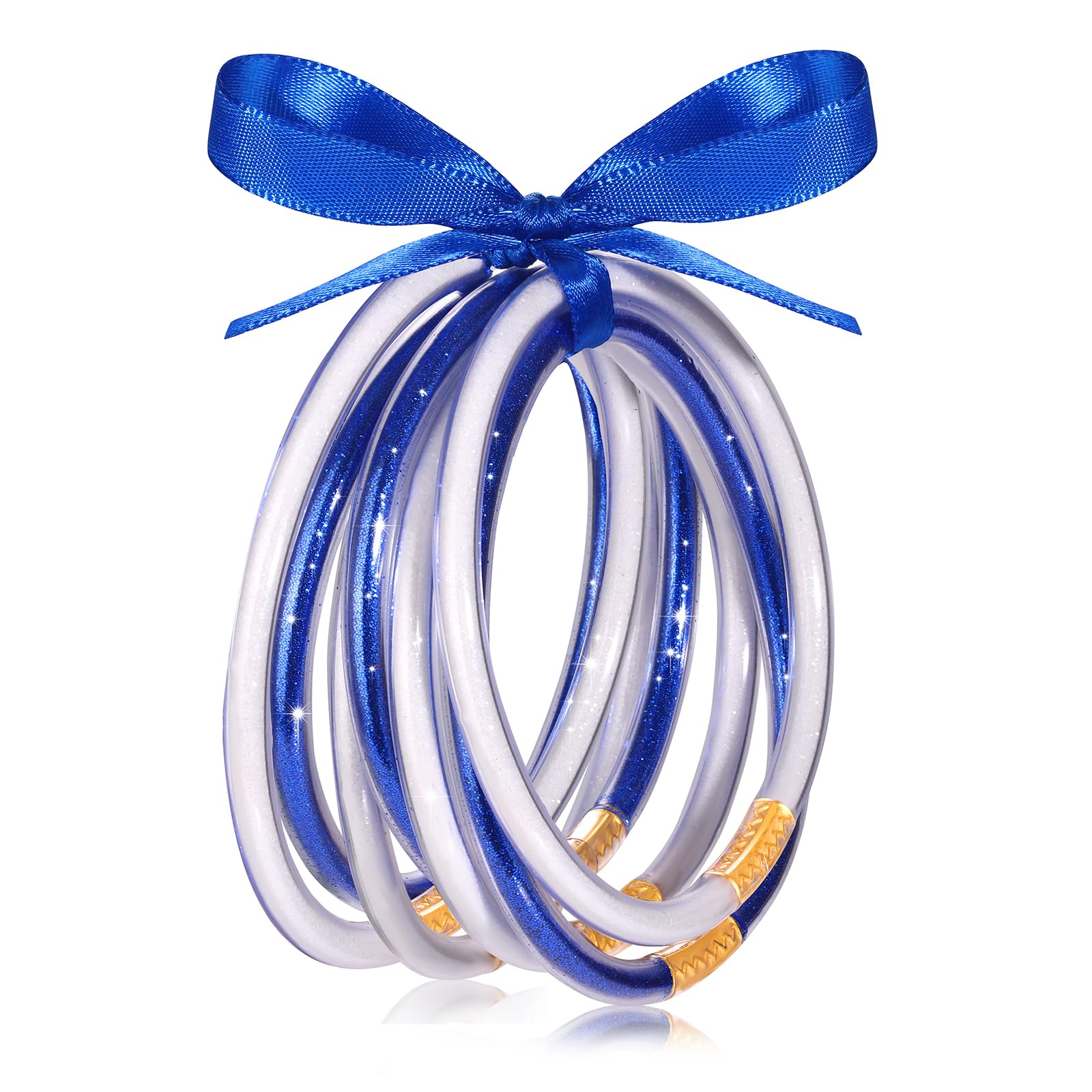 FAERLIIRY Crystal Jelly Bangles Bracelets for Women - Rhinestone Silicone Stacking Bracelets, Football Game Day Jewelry Accessories - Perfect for Sports Fans, Cheerleading, Team Spirit Events & Casual Wear