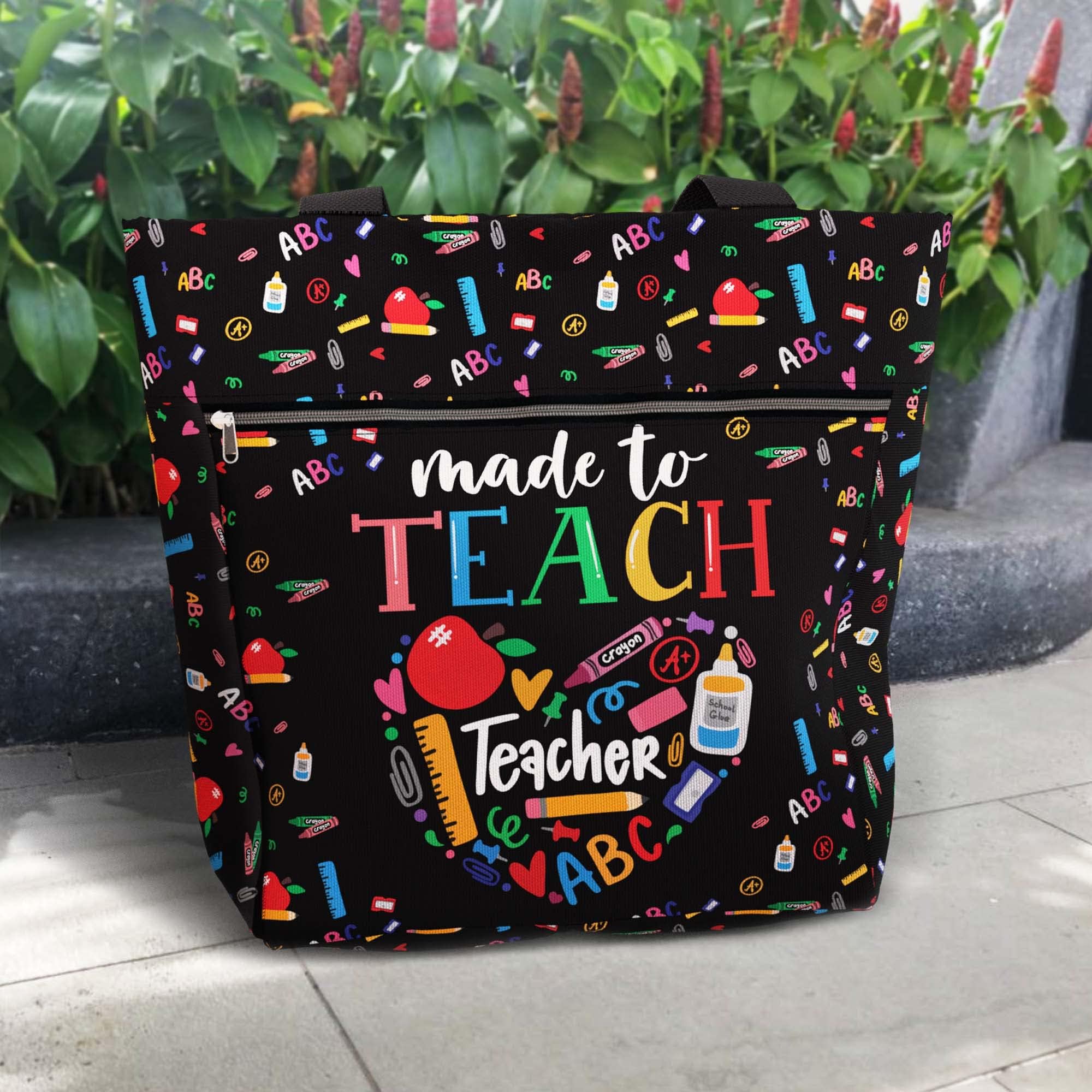 84hoods Large Tote Bag for Women - Stylish Teacher Work Bag with Multiple Pockets & Secure Zipper Closure - Perfect Gift for Teachers, Nurses & Professionals - Great for Work, Travel & Everyday Use