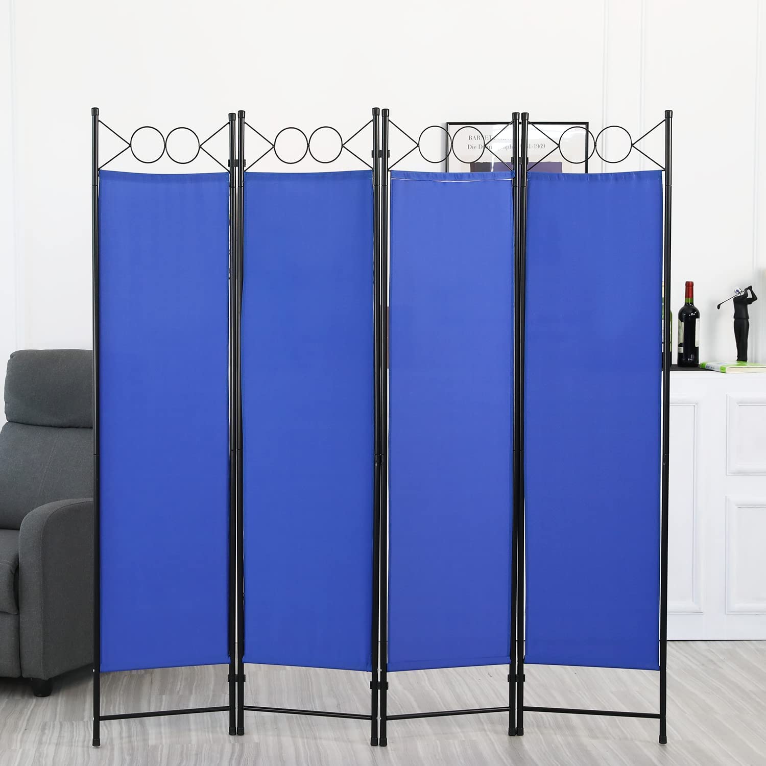 4 Panel Folding Room Divider Privacy Screen - 68