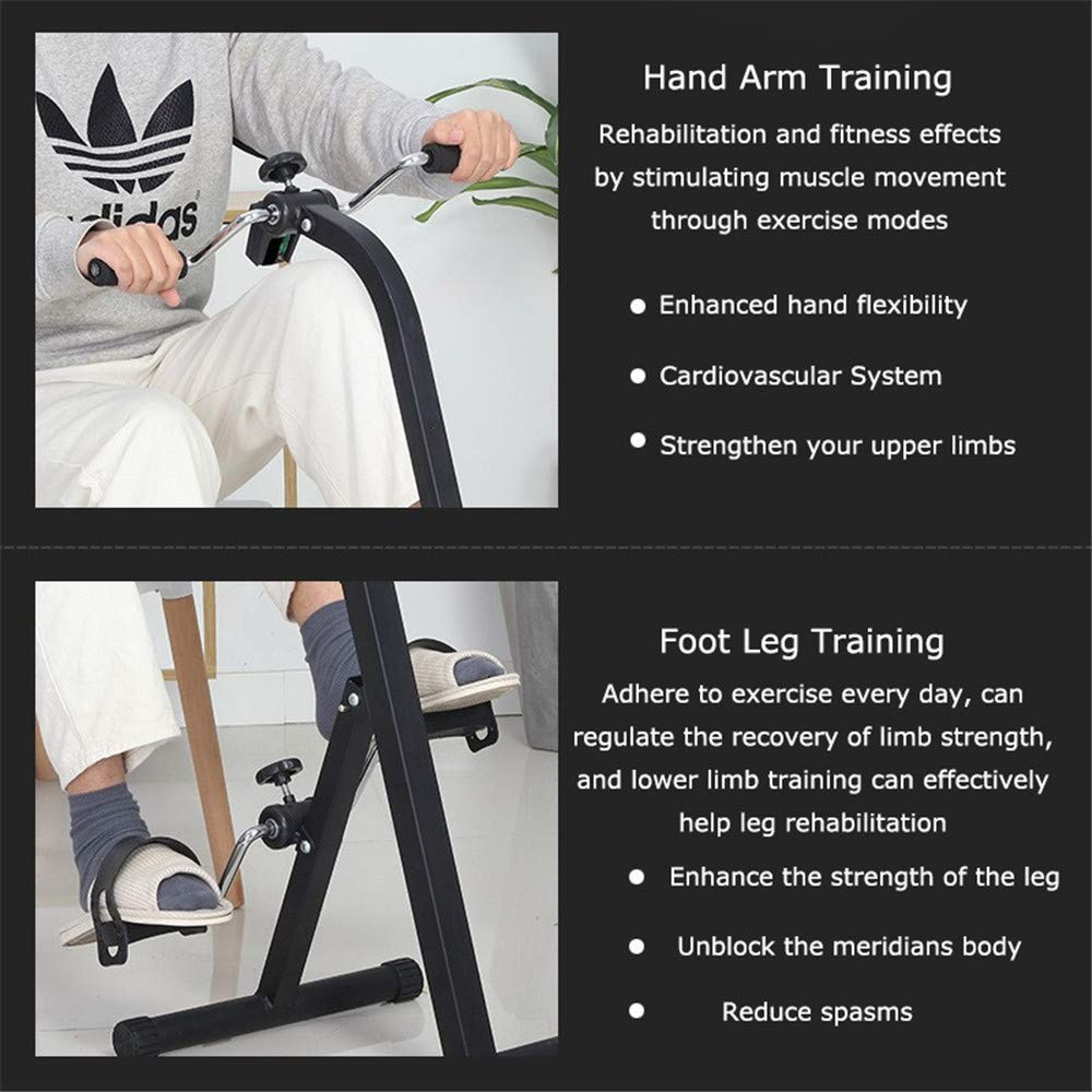 Portable Folding Pedal Exerciser with LCD Display - Mini Arm & Leg Exercise Bike for Home & Office - Hand & Foot Cycle Machine for Seniors, Adults, Men & Women - Perfect for Physical Therapy, Fitness & Rehabilitation