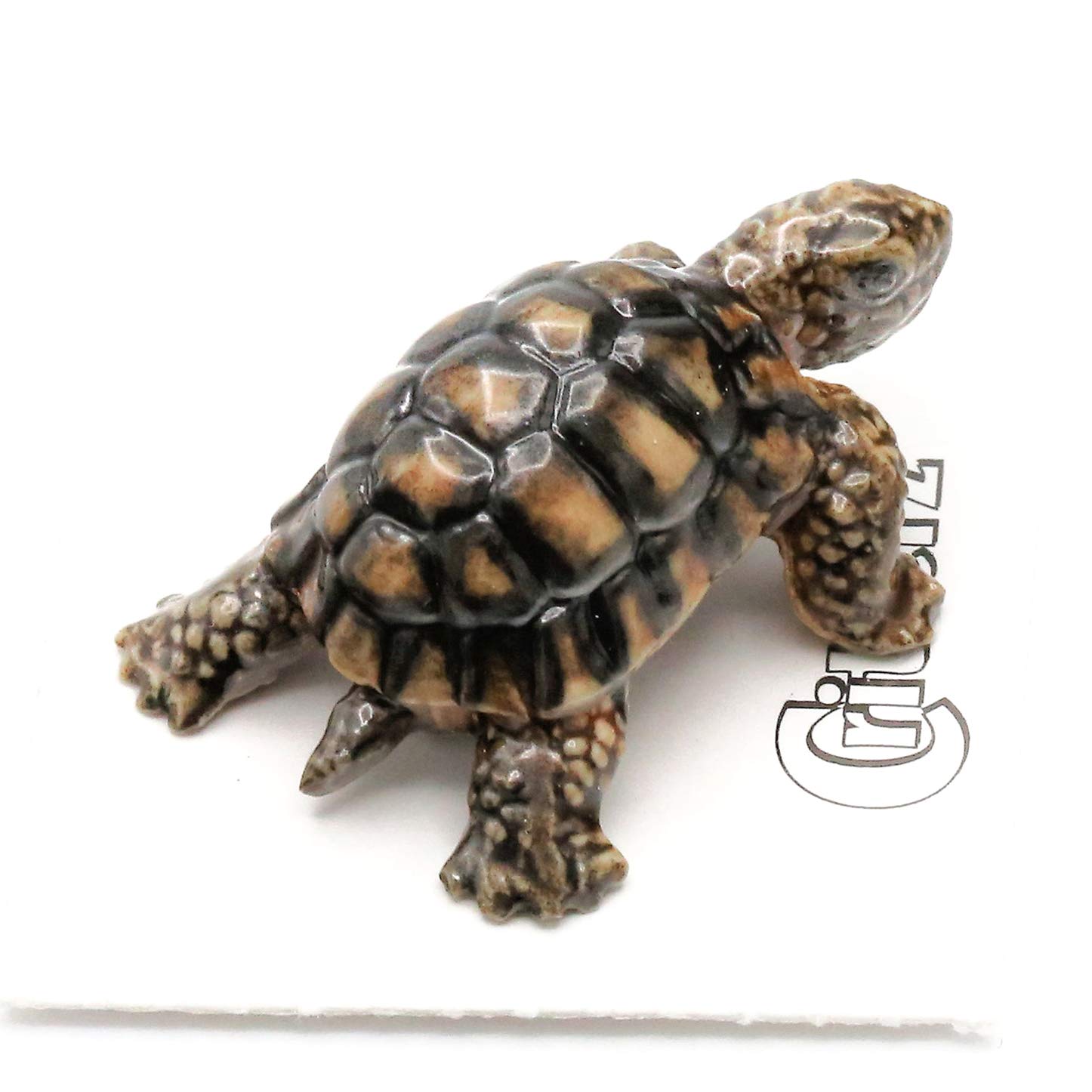 Hand-Painted Miniature Porcelain Tortoise Figurine - Desert Tortoise & Joshua Tree Design - Home Decor, Office Desk Ornament, Gift for Nature Lovers - Perfect for Bookshelf Display, Zen Garden Accent & Wildlife Collectors