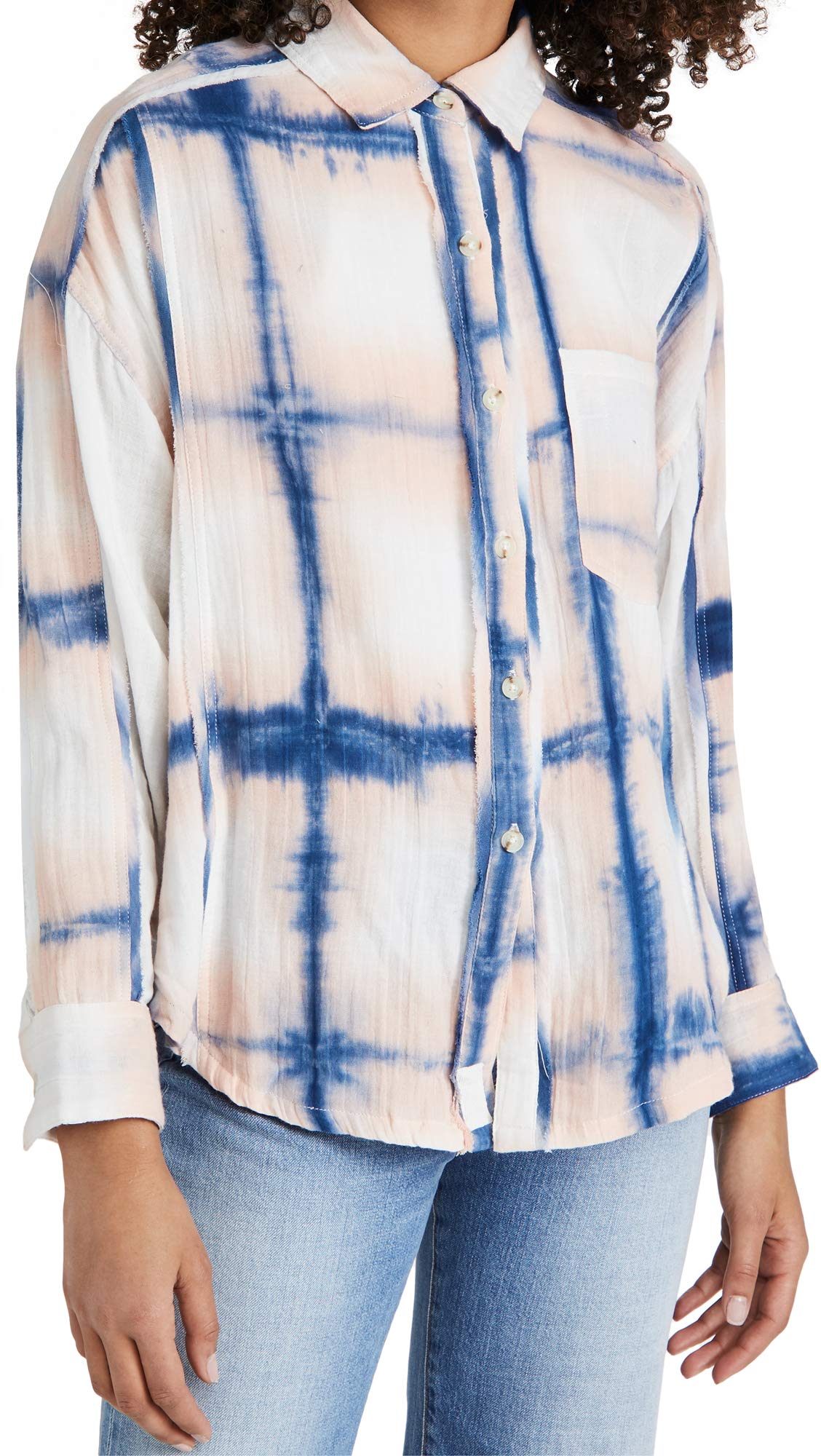 Free People WTF Washed Away Plaid Flannel Shirt - Vintage Inspired Oversized Button Down for Women | Perfect for Fall Layering, Casual Outfits & Cozy Loungewear