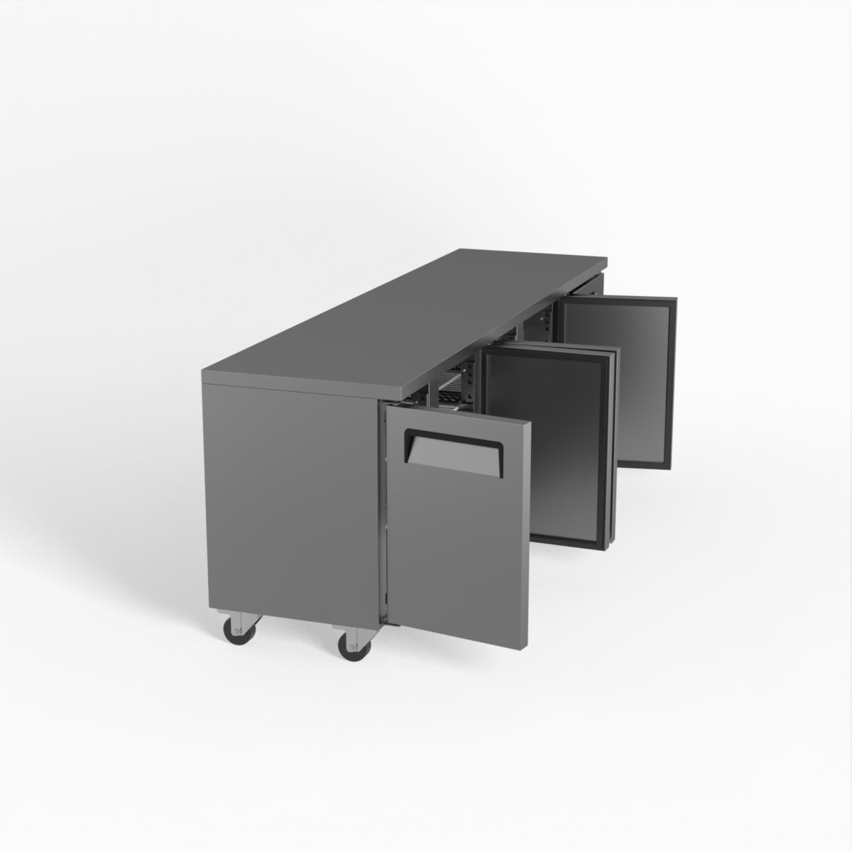 AG 4-Door Commercial Refrigerator - Stainless Steel Worktop & Under Counter Fridge for Restaurants, Bars, and Catering Businesses - Perfect for Food Storage, Beverage Cooling, and Kitchen Organization