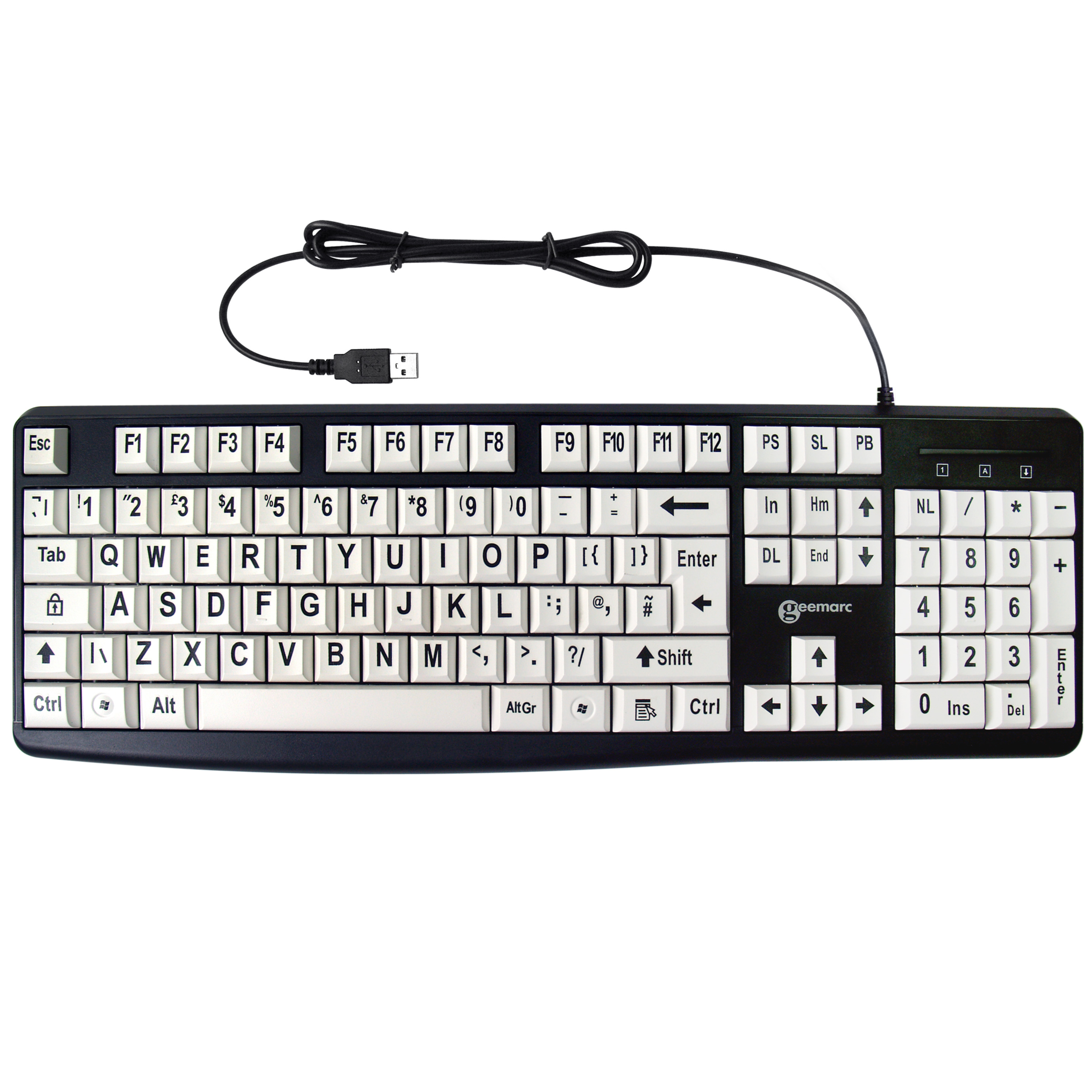 KBS White V3 Backlit Mechanical Gaming Keyboard - High Visibility RGB LED, Anti-Ghosting, Wired USB for PC/Mac - Perfect for Gaming, Office Work & Night Typing