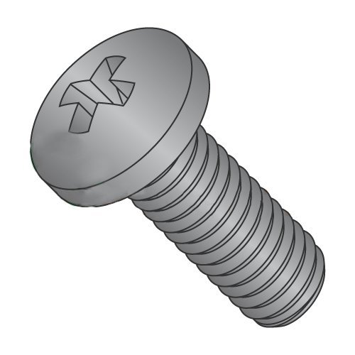 M6-1.0 x 50mm Phillips Pan Head Machine Screws - 18-8 Stainless Steel with Black Oxide Finish - DIN7985A Standard (500pcs Carton) - Ideal for Automotive, Machinery & DIY Projects