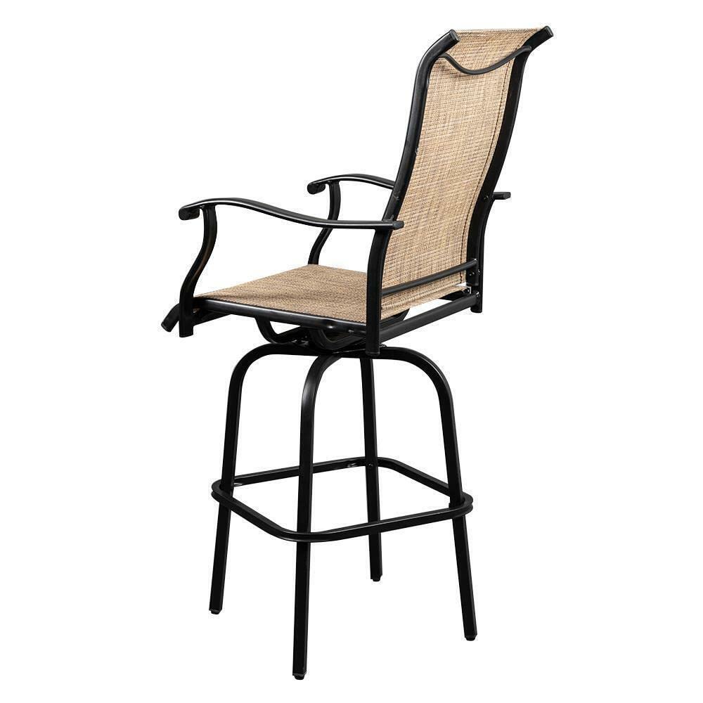 Outdoor Swivel Bar Stools - All-Weather Steel Bar Height Patio Chairs - Adjustable Bistro Stools for Kitchen Counter, Backyard, Deck & Restaurant Use - Durable Home Furniture Set