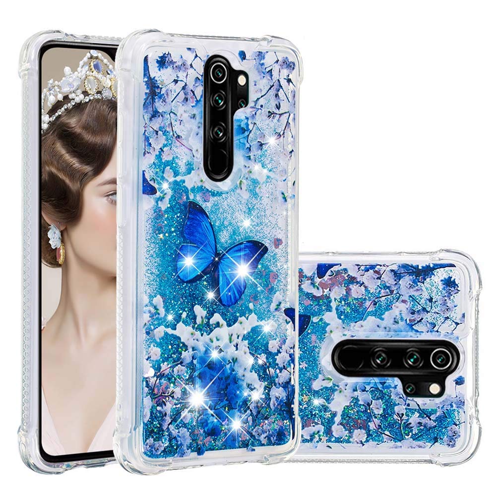 Xiaomi Redmi Note 8 Pro Case - Shockproof Blue Butterfly Design Phone Cover | Perfect for Everyday Use, Travel & Outdoor Activities