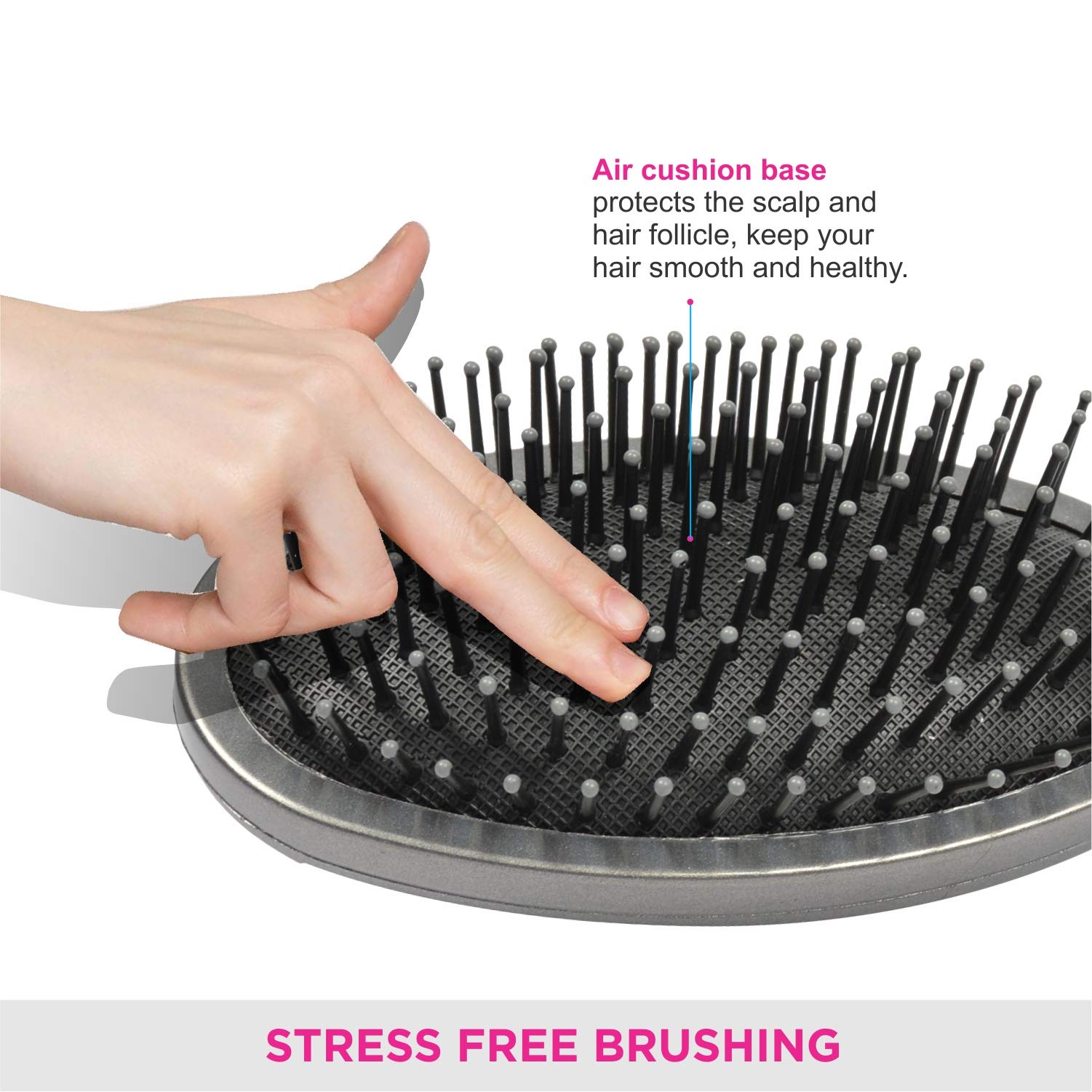 VEGA Cushioned Hair Brush for Healthy Hair Growth - Detangling & Styling Brush for Women & Men - Perfect for Daily Hair Care & Salon Styling at Home