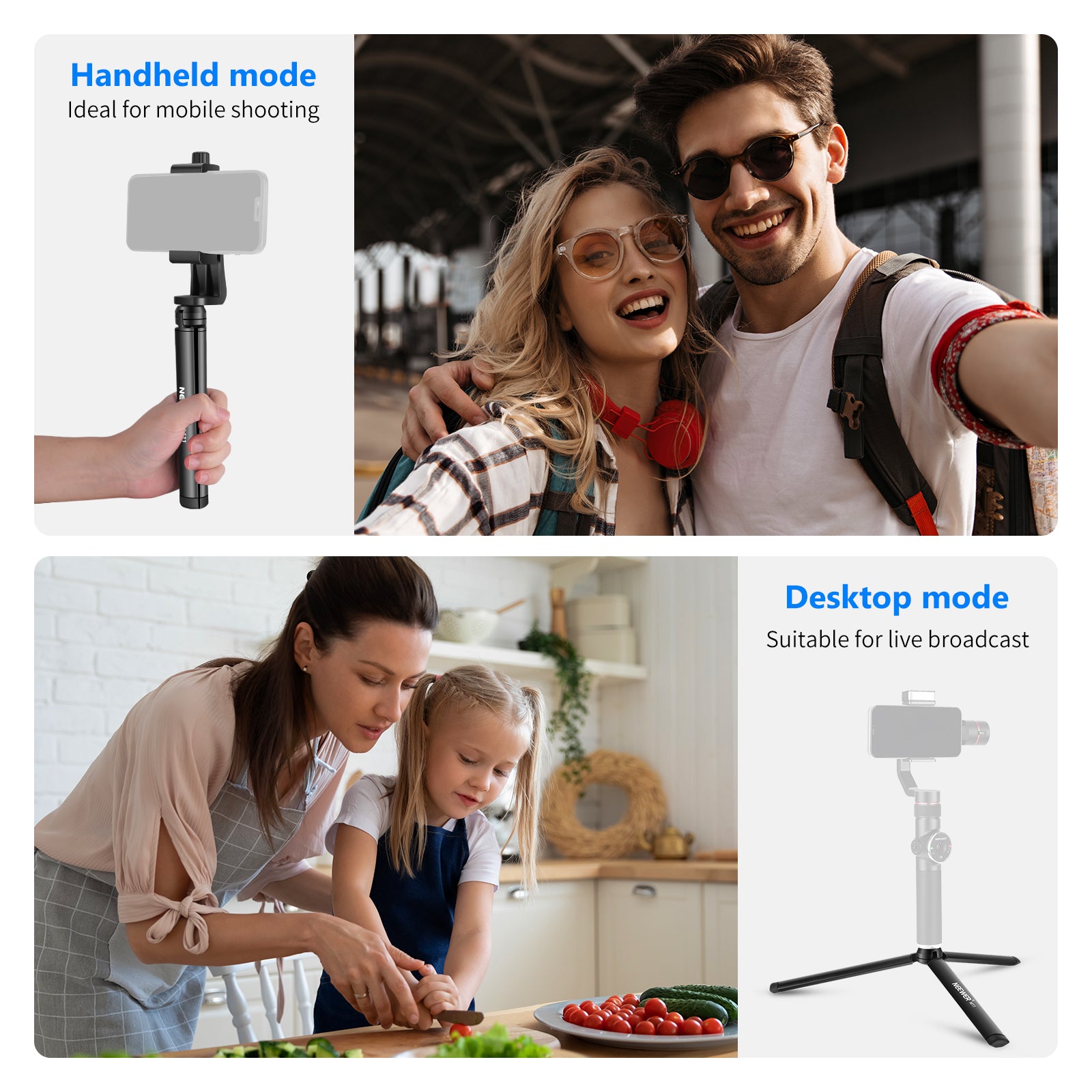 NEEWER M11 Compact Metal Mini Tripod Stand for DSLR Camera, Smartphone, Webcam - Perfect for Vlogging, Live Streaming, Photography & Travel