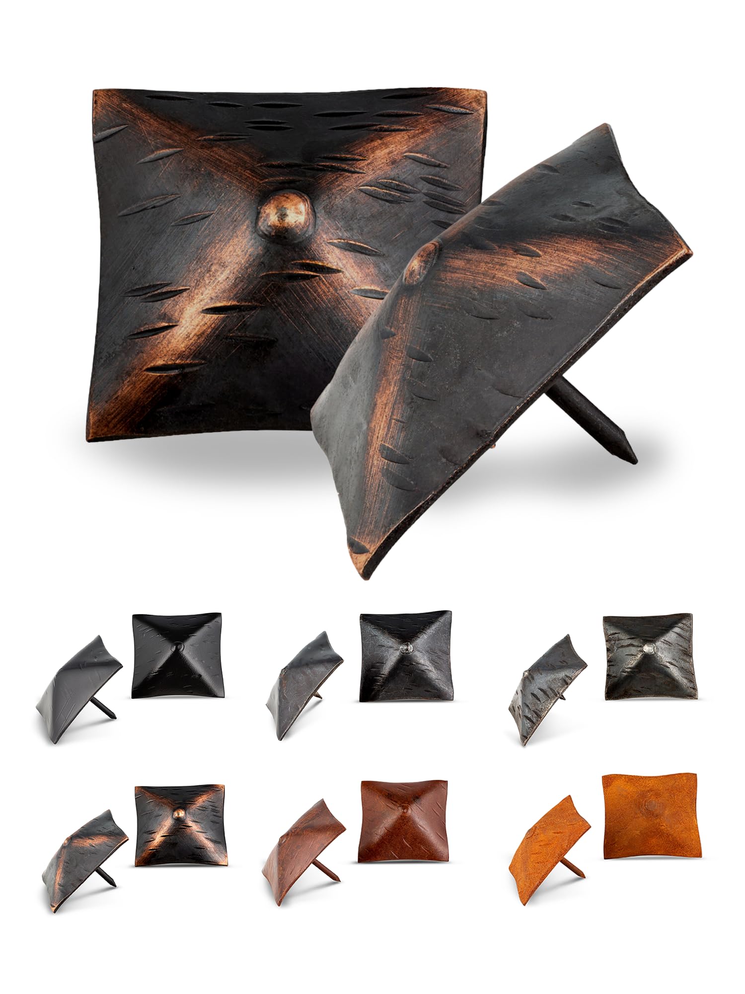 50 Pack 2 Inch Large Square Clavos Decorative Nails - Oil Rubbed Bronze Finish - Rustic Square Head Fasteners for Farmhouse Shutters, Faux Wood Beams, Barn Doors, and Gates - Ornamental Wood Accent Nails - Perfect for DIY Home Decor, Furniture Restoration, and Rustic Interior Design Projects