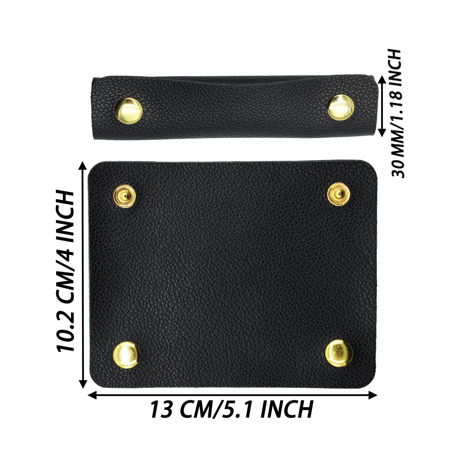 Premium PU Leather Luggage Handle Wraps - 2PCS Black Travel Bag Handle Covers with Brass Clasps | Soft Purse Strap Protector Pads for Suitcases, Briefcases & Handbags | Ideal for Air Travel, Commuting & Daily Use