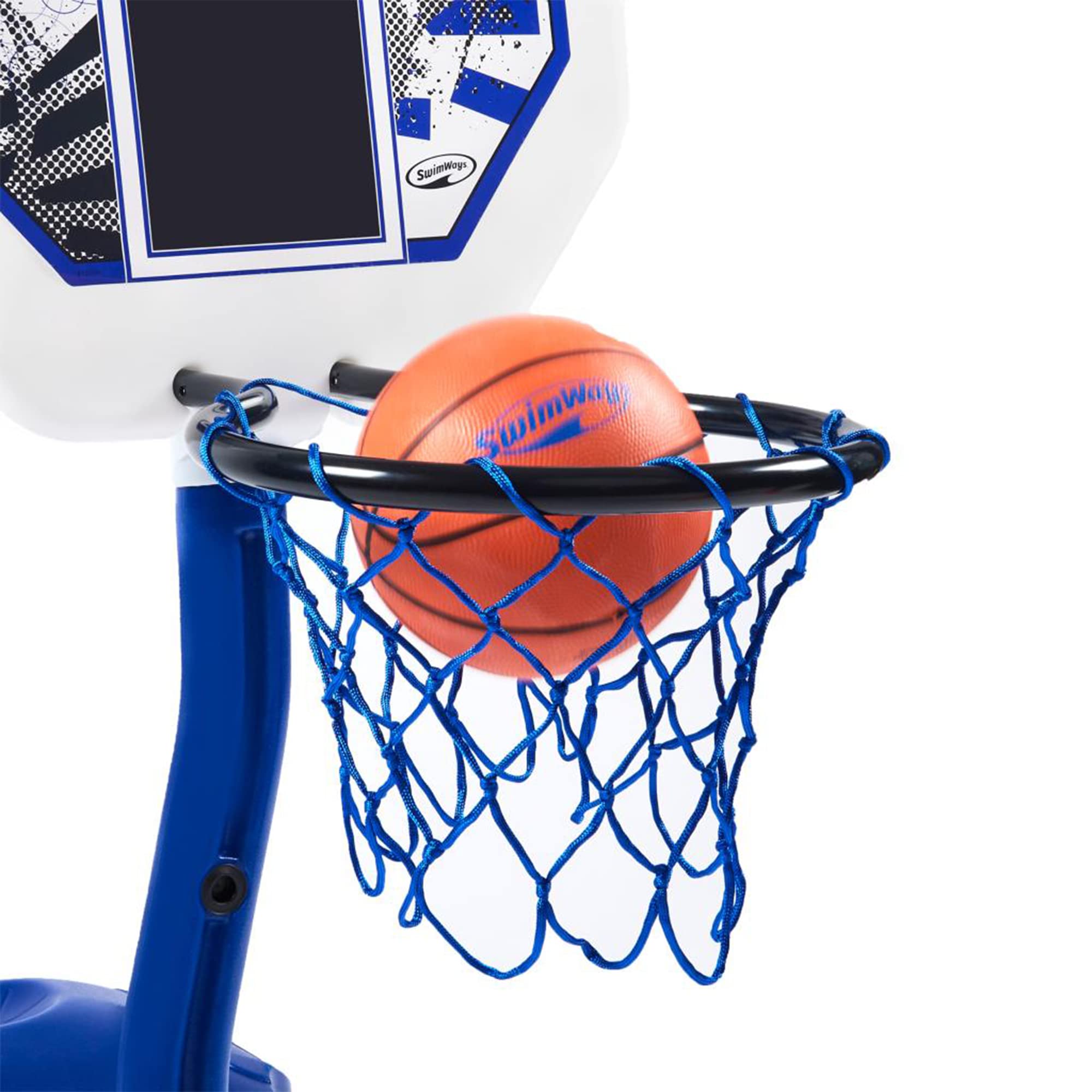 SwimWays Poolside Basketball Game Set - Portable Inflatable Water Hoop for Kids & Adults - Fun Outdoor Pool, Beach, Backyard Summer Games & Activities