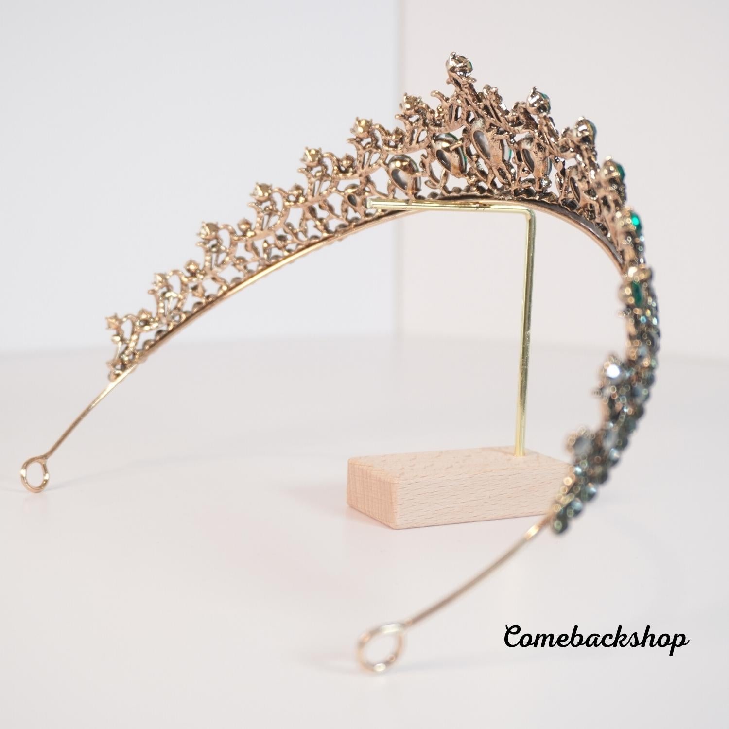 Elegant Gold Alloy Bridal Tiara - Wedding Hair Accessories for Bride, Prom, Birthday Party | Perfect for Bridal Shower, Quinceañera & Special Occasions