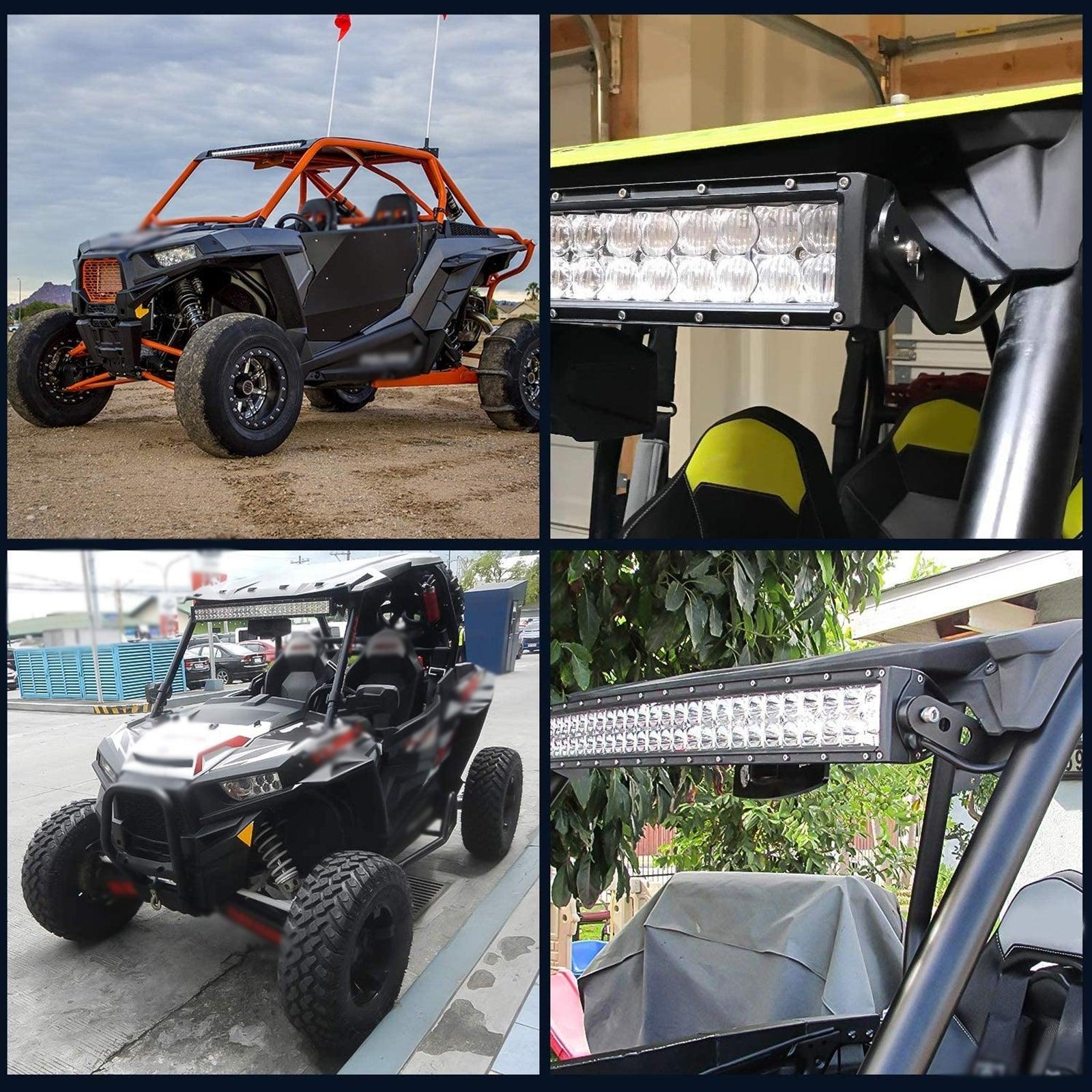 32 Inch 5D PRO Series Dual Row LED Light Bar with Mounting Brackets - Compatible with 2013-2021 Polaris RZR XP1000 & 2015-2021 RZR 900/S900/S1000 EPS Models - Perfect for Off-Roading, Night Driving & Adventure Trail Lighting