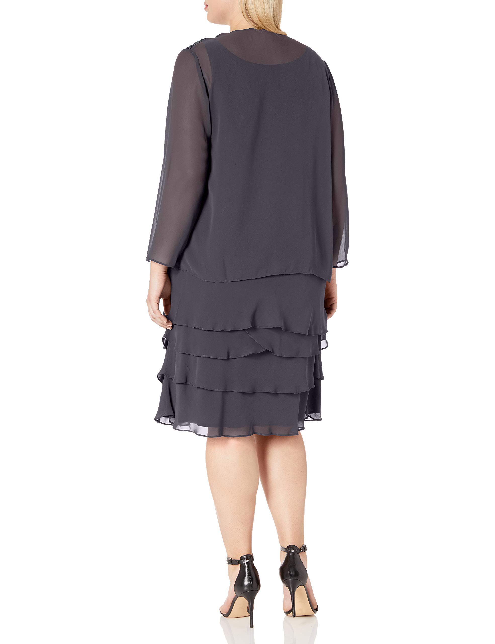 Elegant Plus Size Embellished Shoulder Chiffon Jacket for Women | Mother of The Bride Dress | Perfect for Weddings, Parties & Special Occasions