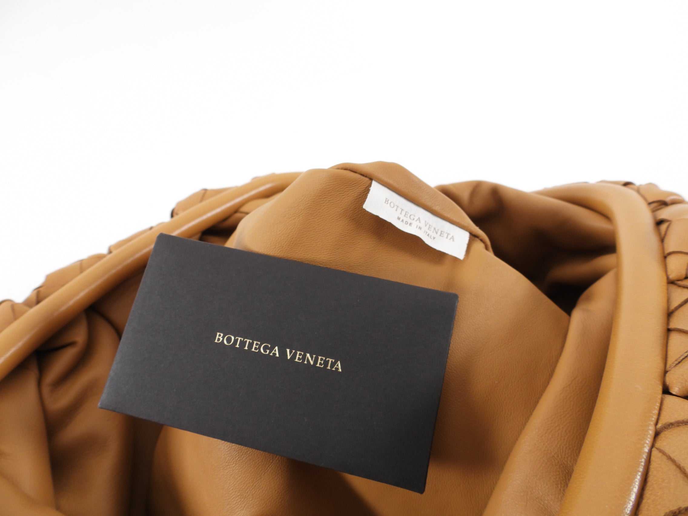 Bottega Veneta Caramel Intrecciato Leather Pouch Clutch Bag for Women | Luxury Designer Handbag | Perfect for Evening Parties, Weddings & Special Occasions
