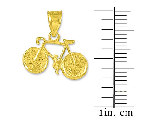 10k Gold Mountain Bike Sports Charm Bicycle Pendant Necklace for Cyclists - Durable Jewelry Gift for Bike Enthusiasts & Outdoor Adventures