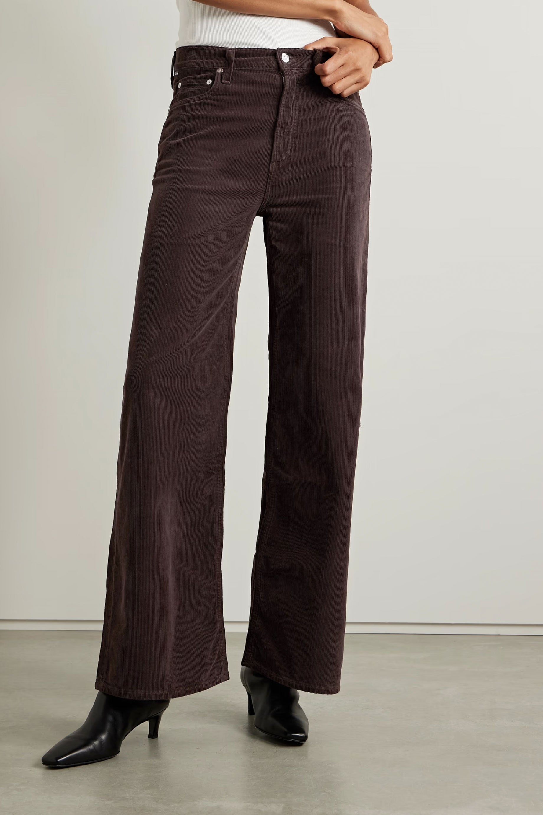 Citizens of Humanity Paloma Corduroy Pants in Chocolate Brown - High Waisted Women's Jeans for Casual & Office Wear