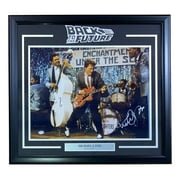 Authentic Michael J. Fox Signed Framed 16x20 Back to the Future Dance Photo with PSA Certification - Perfect for Movie Memorabilia Collectors and Home Theater Decor