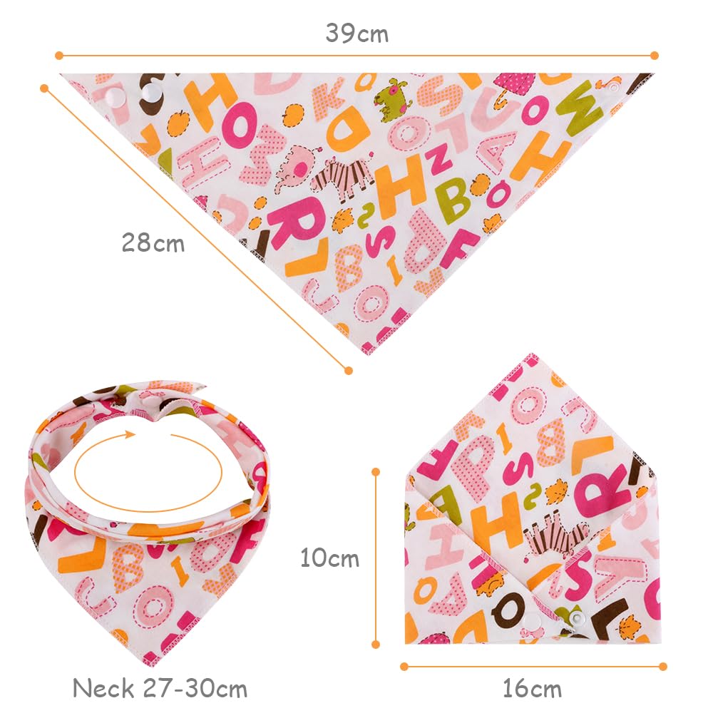 Vicloon 10 Pack Baby Bandana Dribble Bibs - Super Soft & Absorbent Drool Bibs for Teething Infants - Adjustable Snap Closures - Unisex Newborn & Toddler Bib Set - Perfect for Feeding, Playtime & Daily Outfits