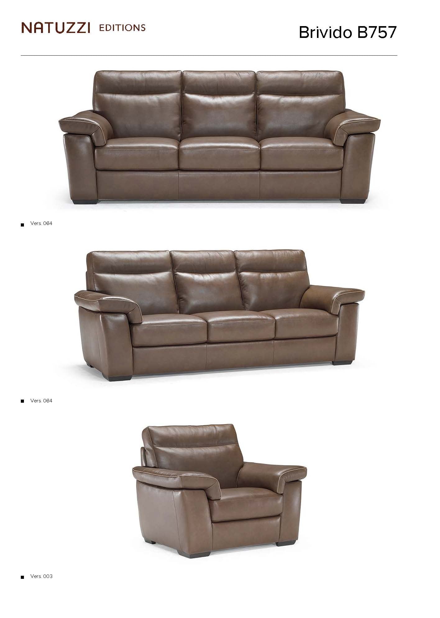 Natuzzi Editions B757 Brivido Power Recliner Sofa - Modern Leather Reclining Sectional for Living Room, Home Theater & Relaxation