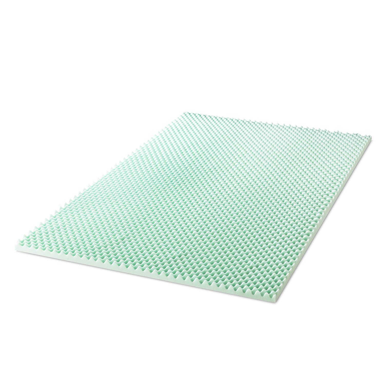 2 Inch Egg Crate Memory Foam Mattress Topper with Aloe Infusion - CertiPUR-US Certified, Twin Size, Green | Cooling Bed Topper for Pressure Relief & Back Pain | Perfect for Guest Beds, Dorms & Hot Sleepers
