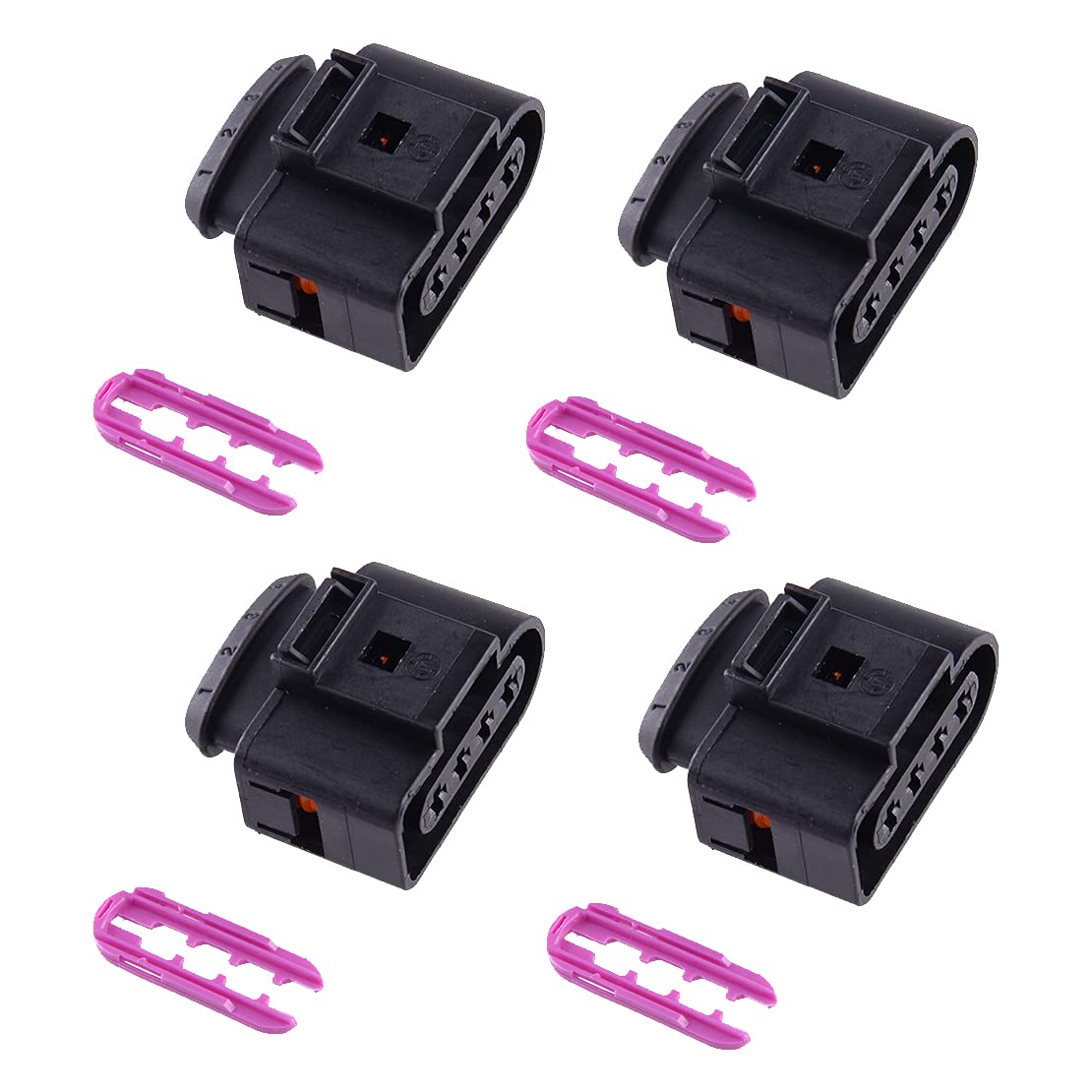 LETAOSK 4-Pack Ignition Coil Connector Repair Kit Wiring Harness Plug Compatible with Audi A1 A2 A3 A4 S4 A6 A8 Q7 TT R8 - 1J0973724 Replacement Part - Perfect for DIY Car Maintenance & Engine Performance Upgrades
