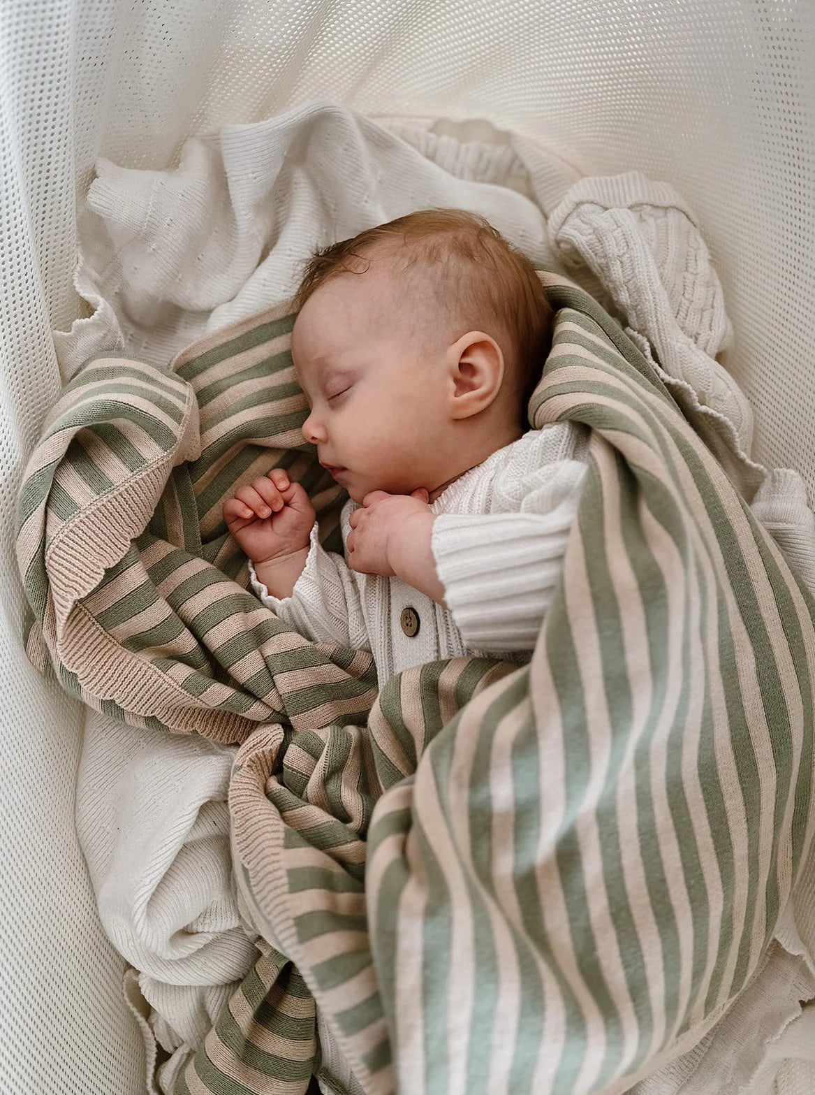 Pop Ya Tot Organic Cotton Baby Blanket - Soft & Breathable Sage Green for Nursery, Swaddling & Stroller - Eco-Friendly & Hypoallergenic